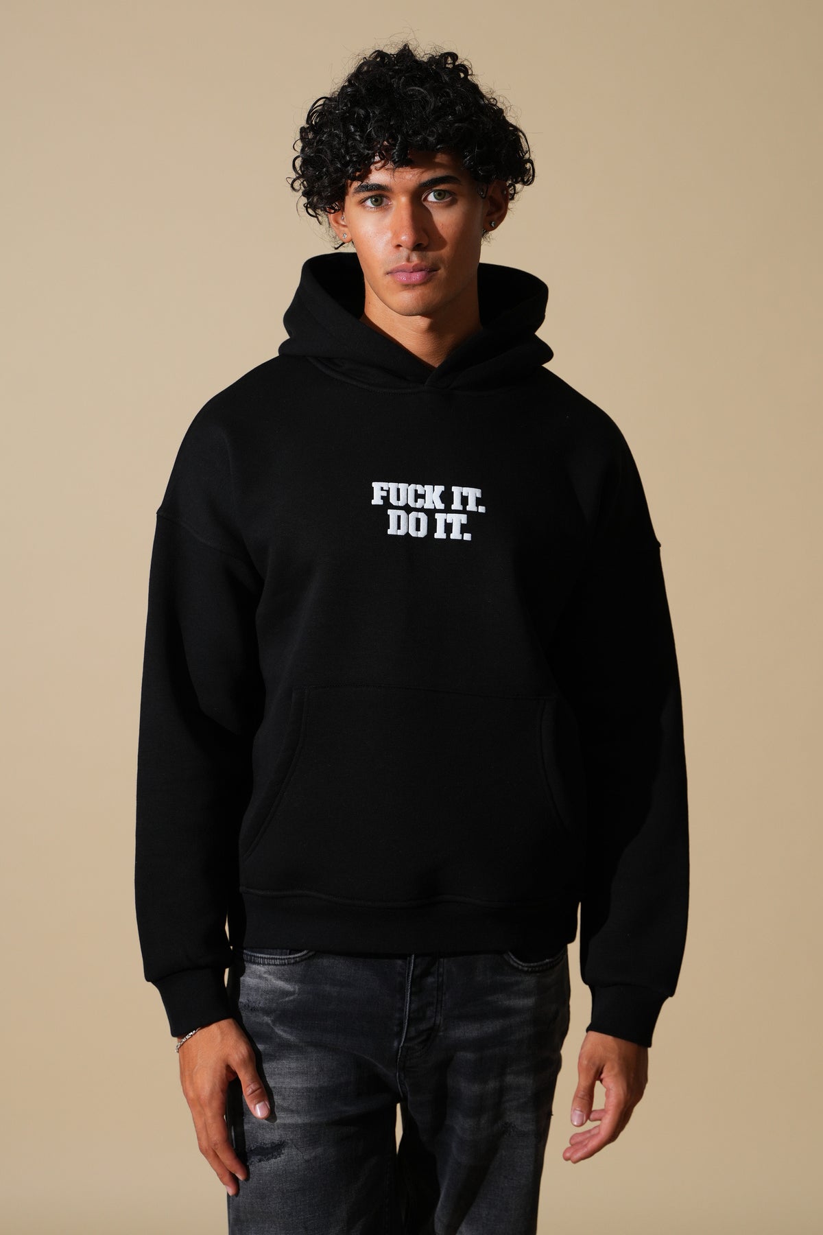 Sweat capuche noir Fuck it Do It