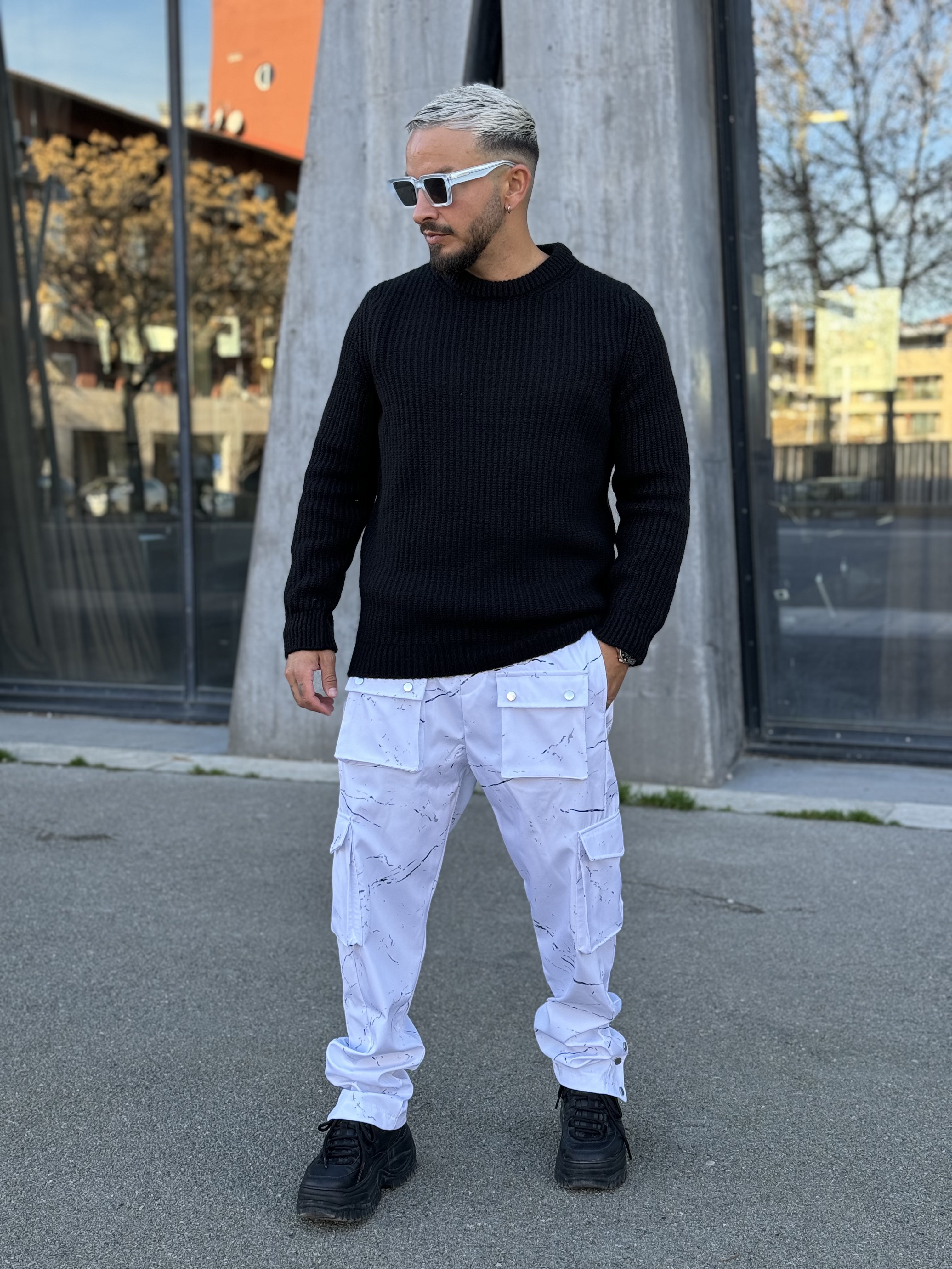 Black full knit sweater