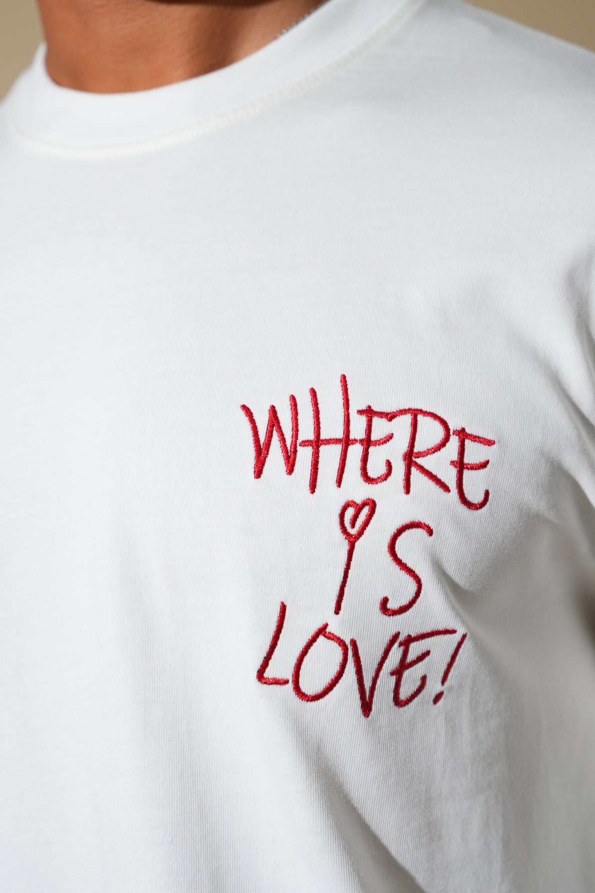T-Shirt manche longue Where is Love blanc