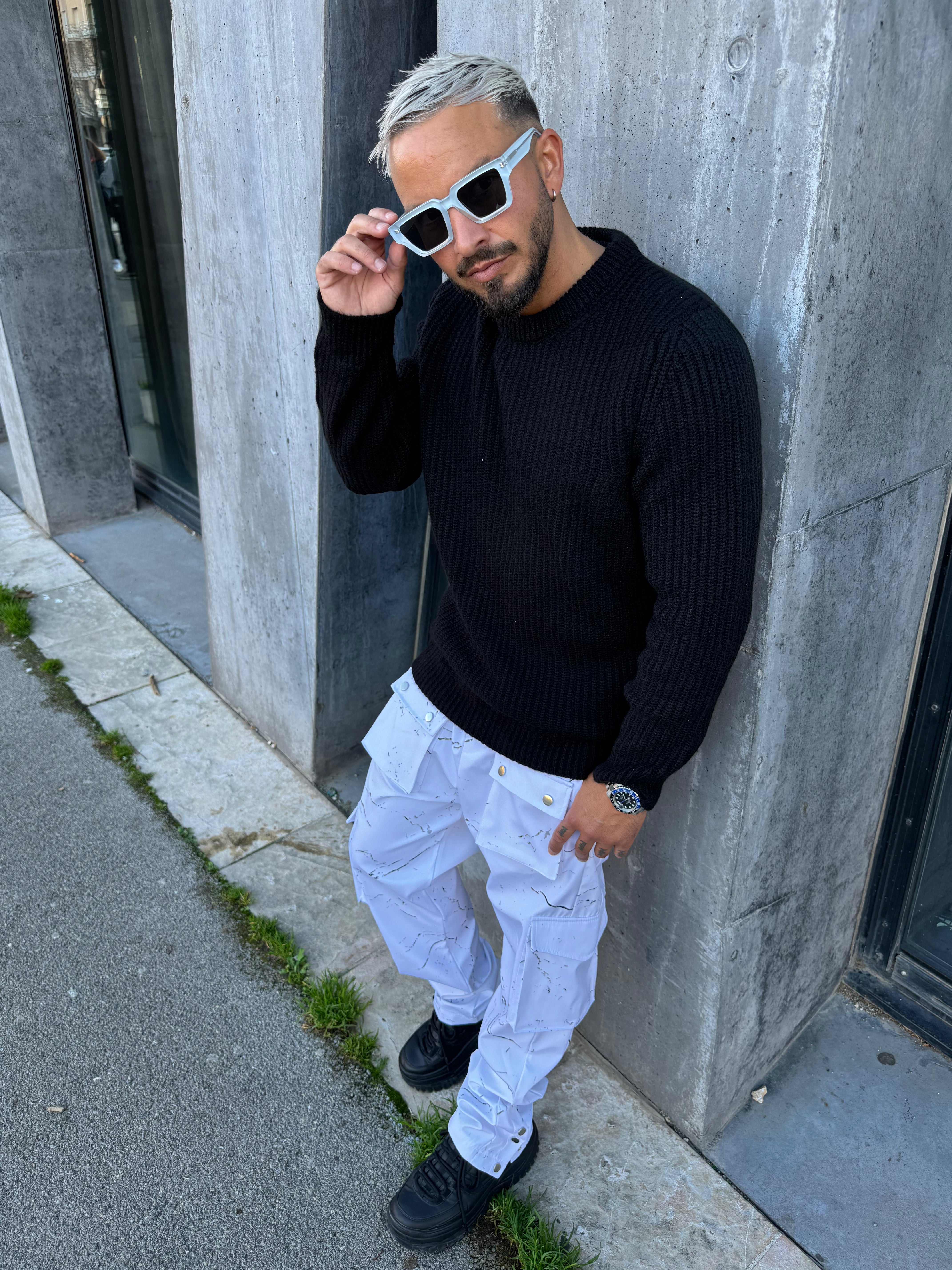 Black full knit sweater