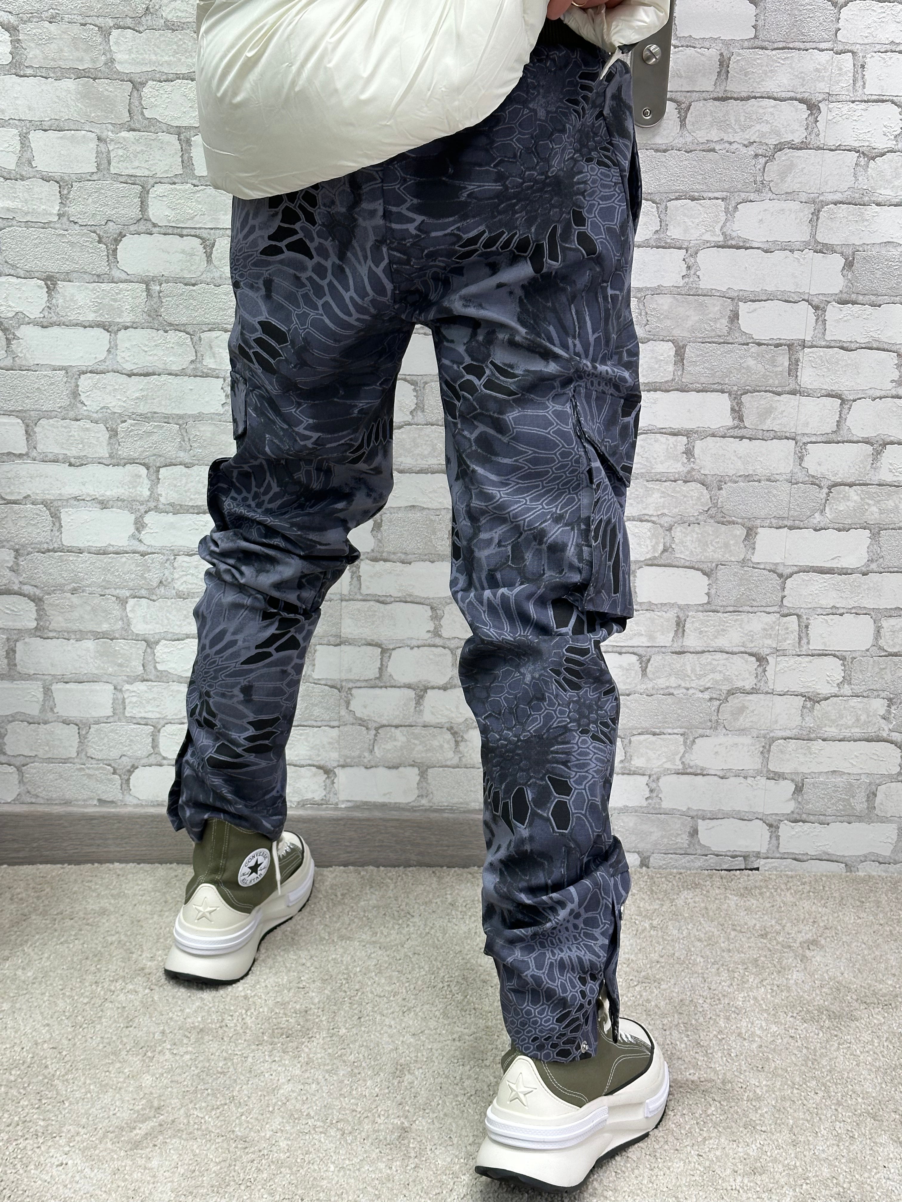 Pantalon cargo gris noir Snake