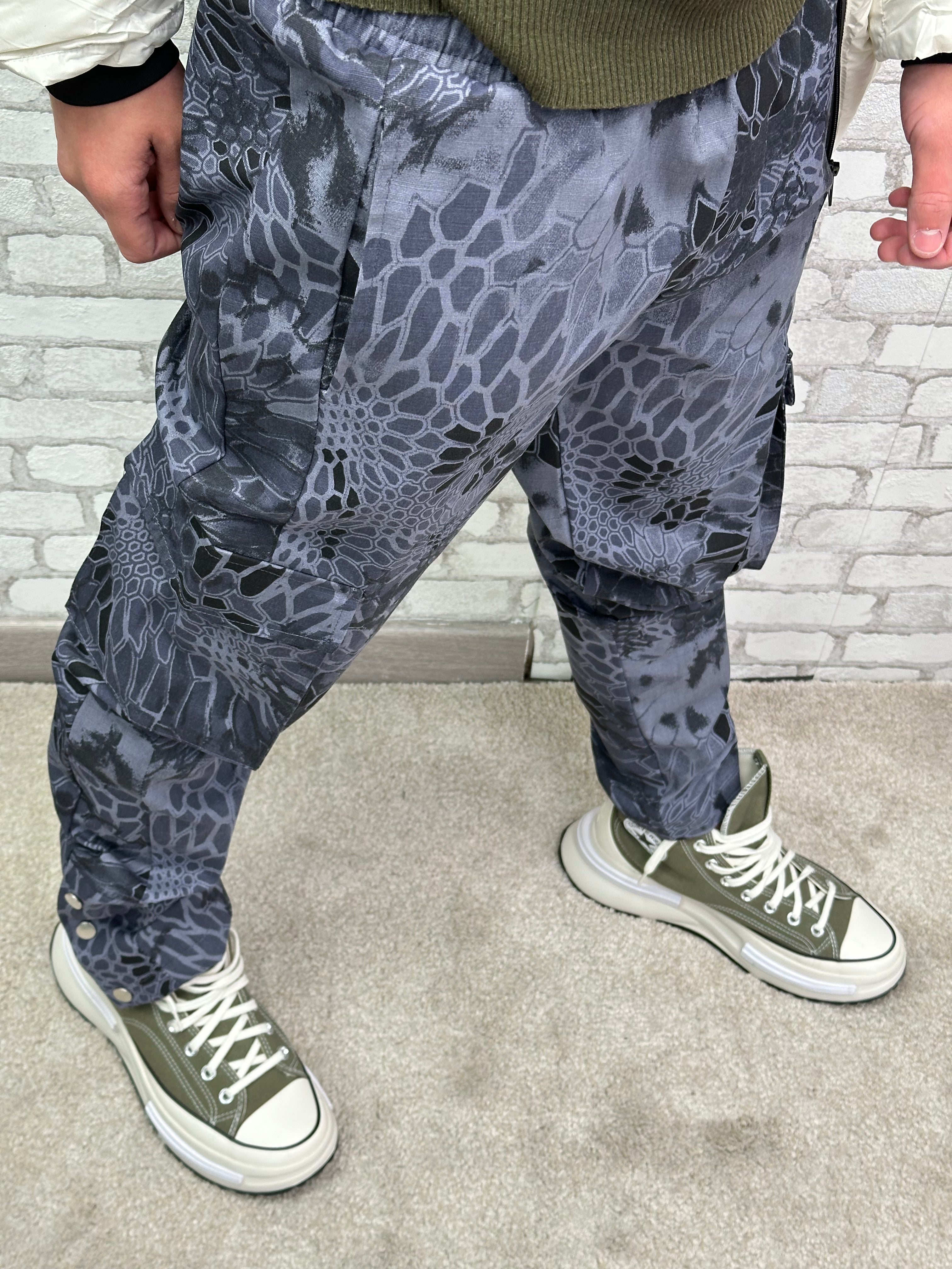 Pantalon cargo gris noir Snake