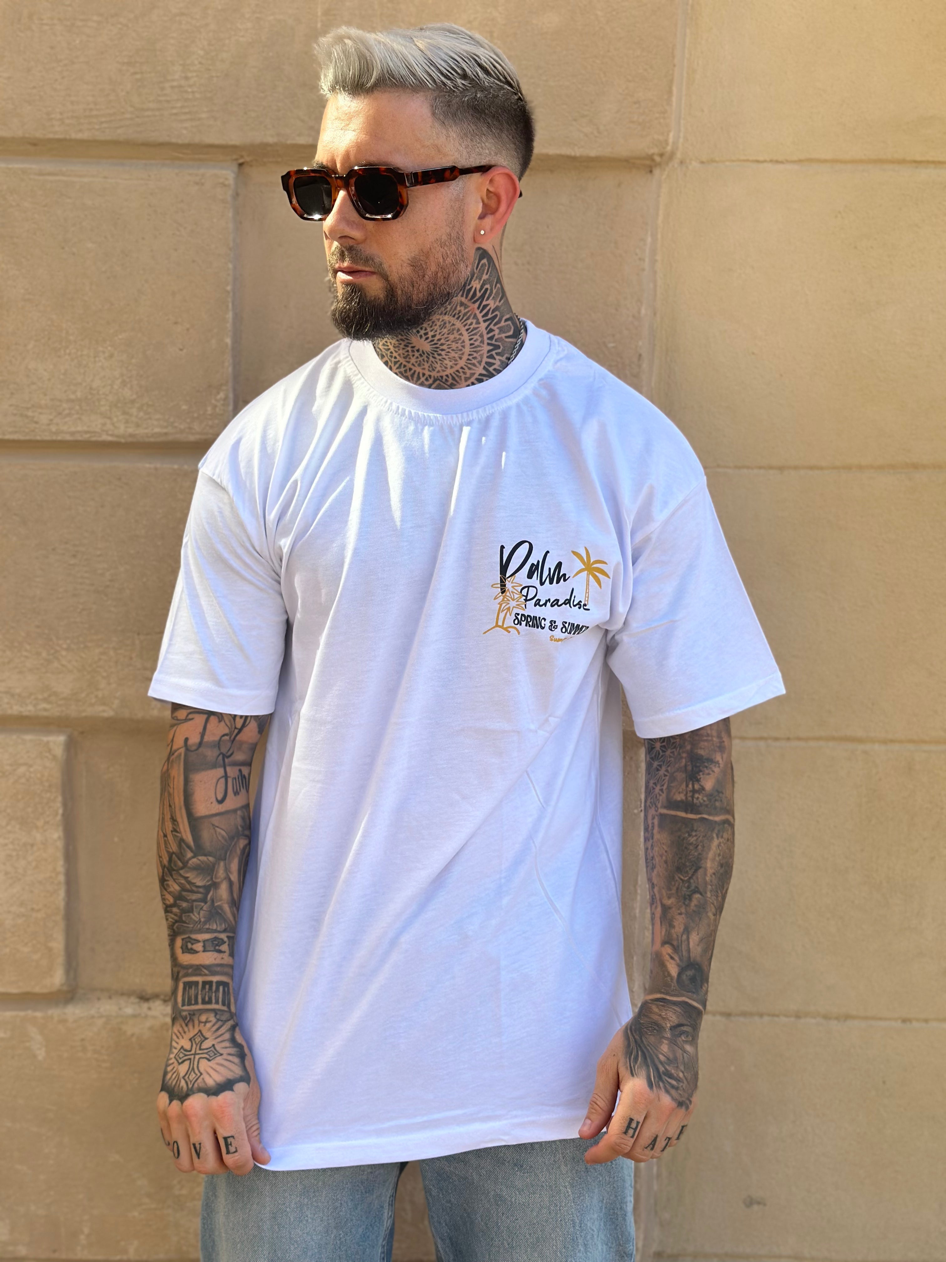 T-shirt Blanc Palme Paradise