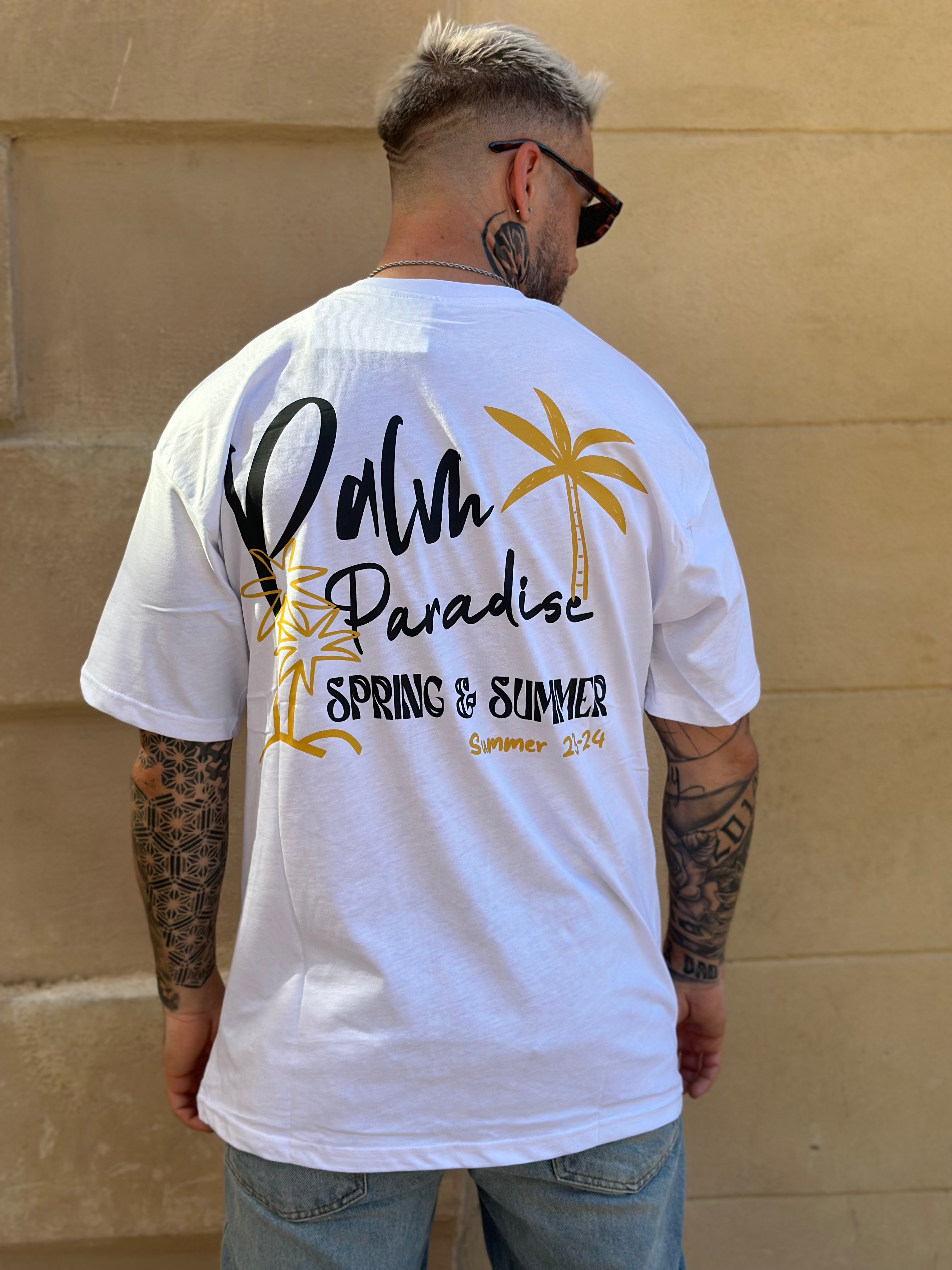 T-shirt Blanc Palme Paradise