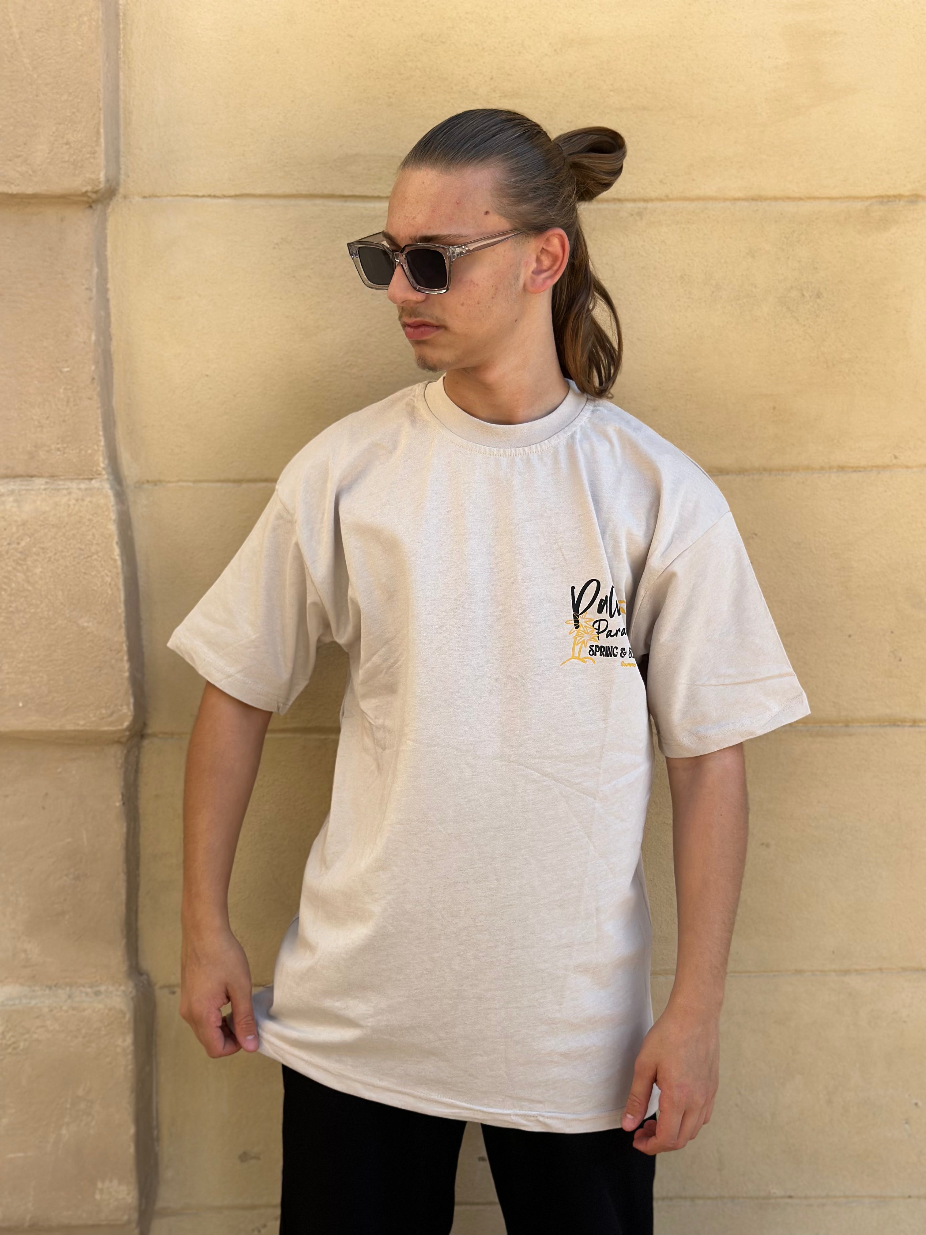 T-shirt Beige Palme Paradise