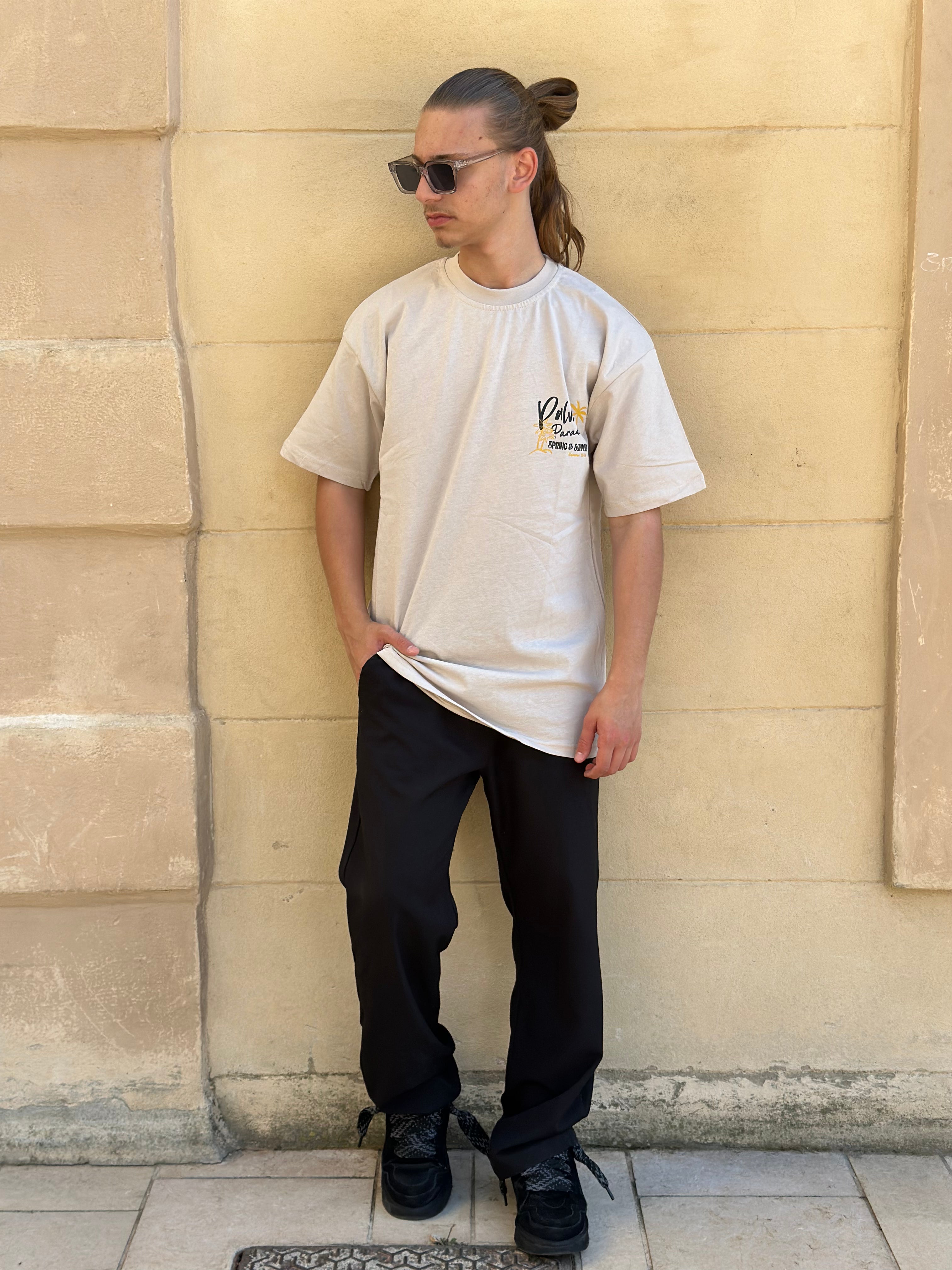 T-shirt Beige Palme Paradise