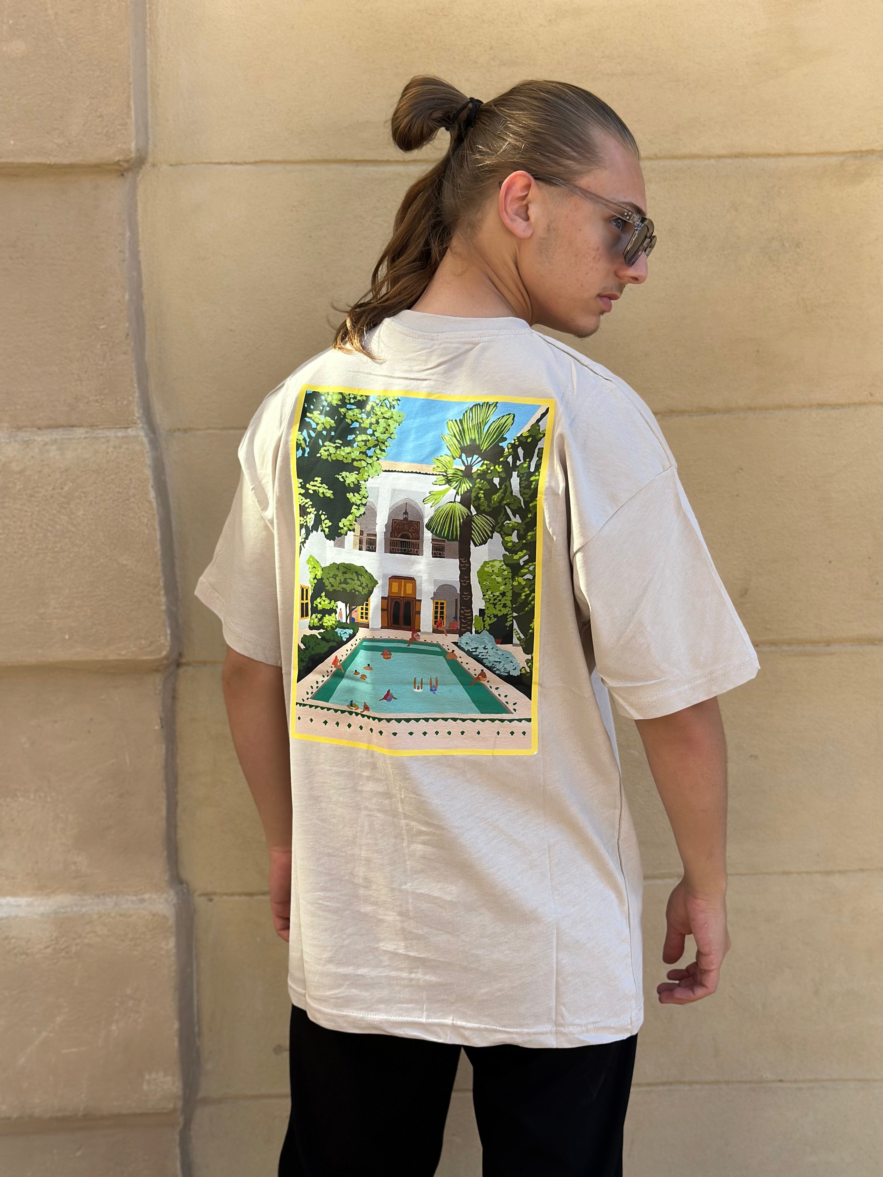 T-shirt Beige Tableau