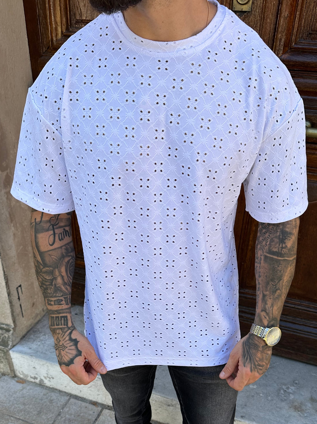 T-shirt maille blanc