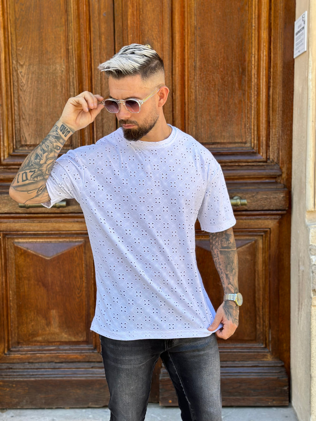 T-shirt maille blanc