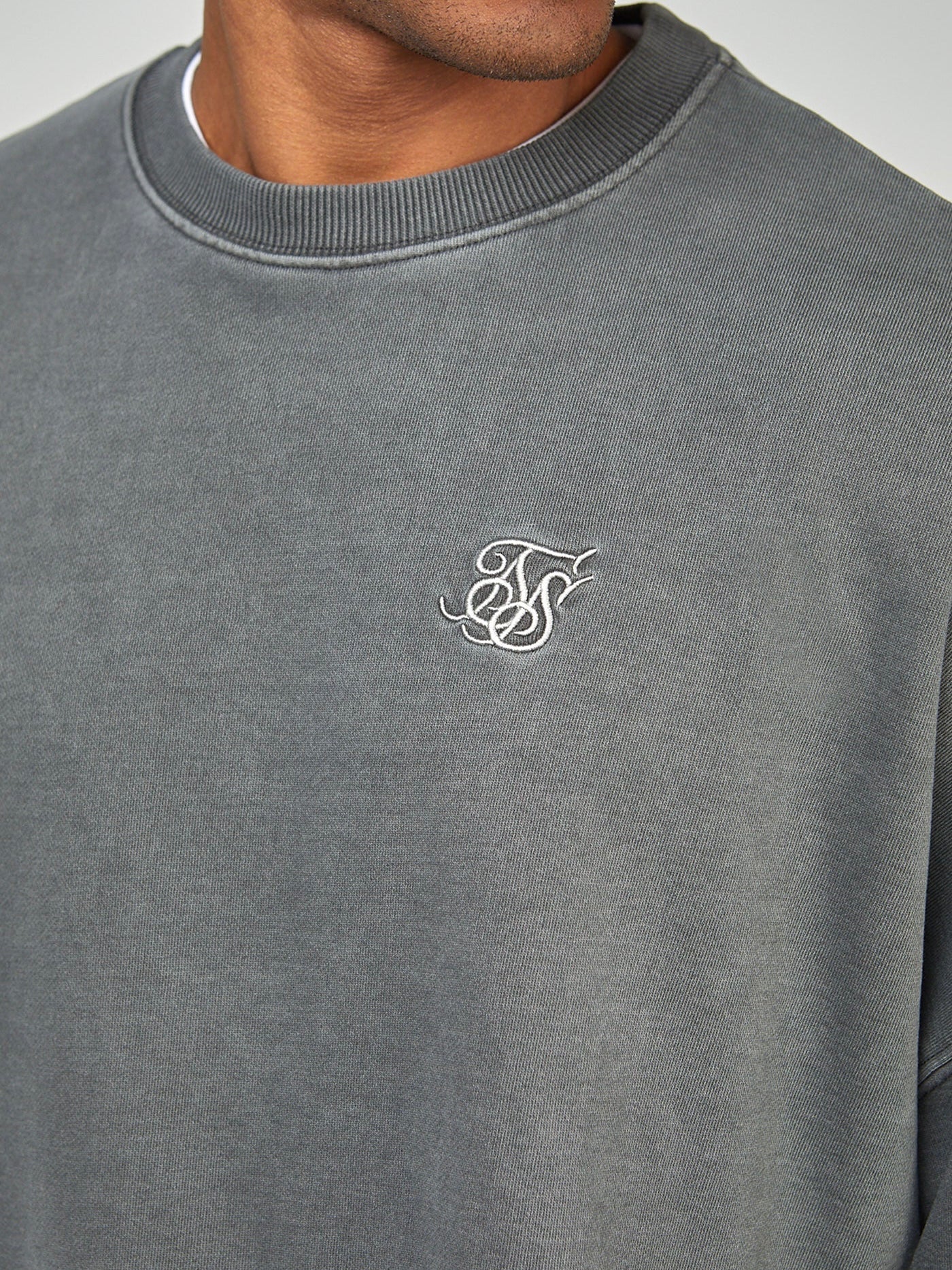 SikSilk Black Garment Dyed Boxy Fit Sweatshirt