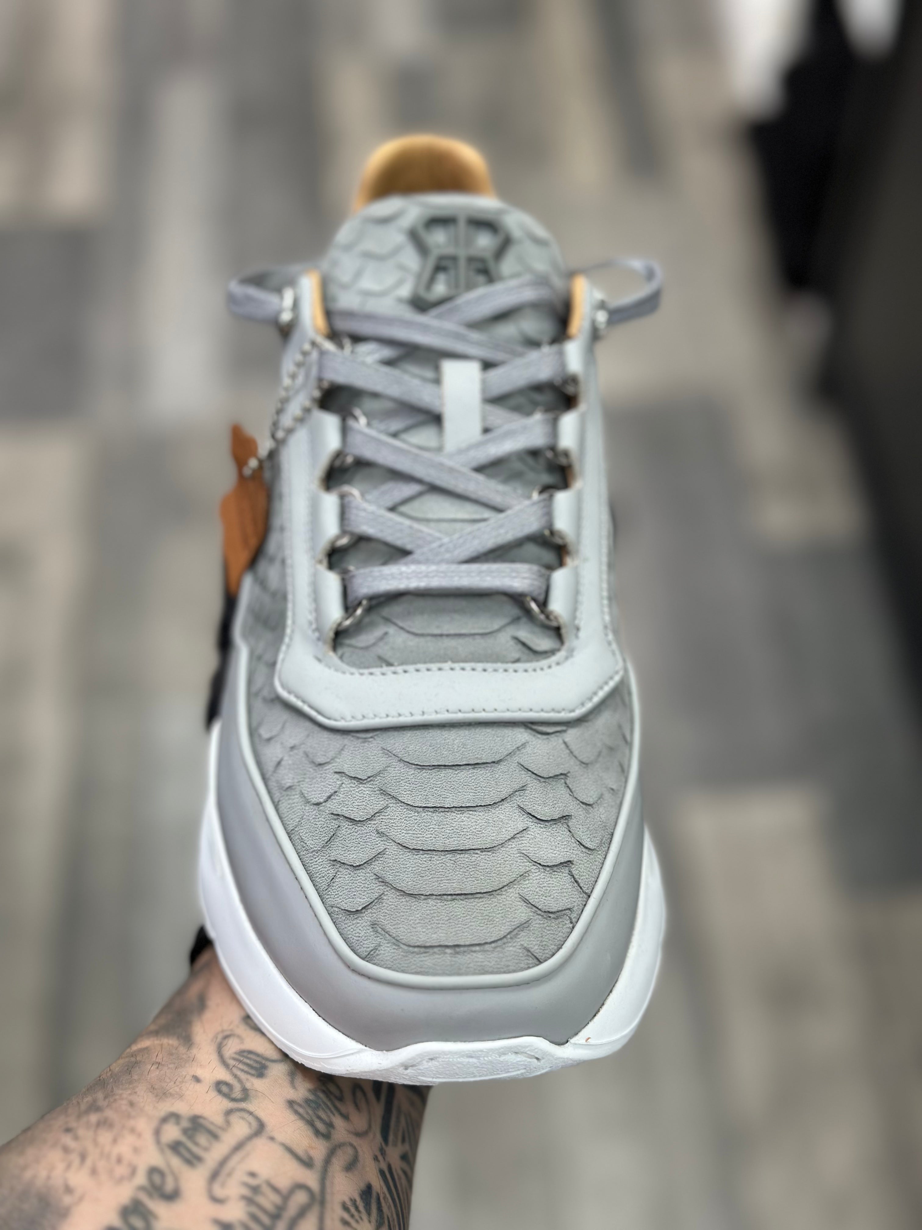BENJAMIN BERNER - Basket ALPHA RUNNER Python glacé gris - Stayin