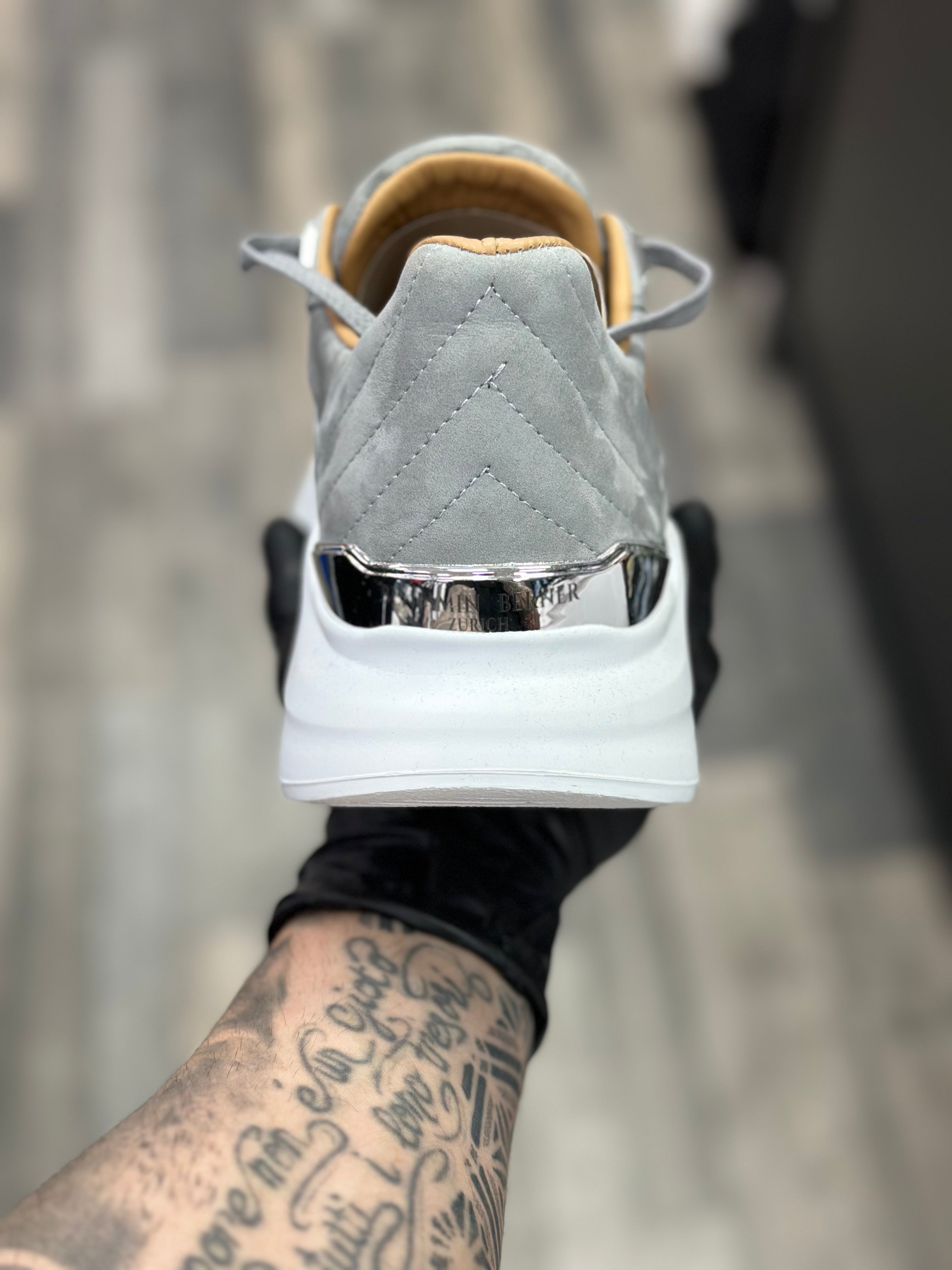 BENJAMIN BERNER - Basket ALPHA RUNNER Python glacé gris - Stayin