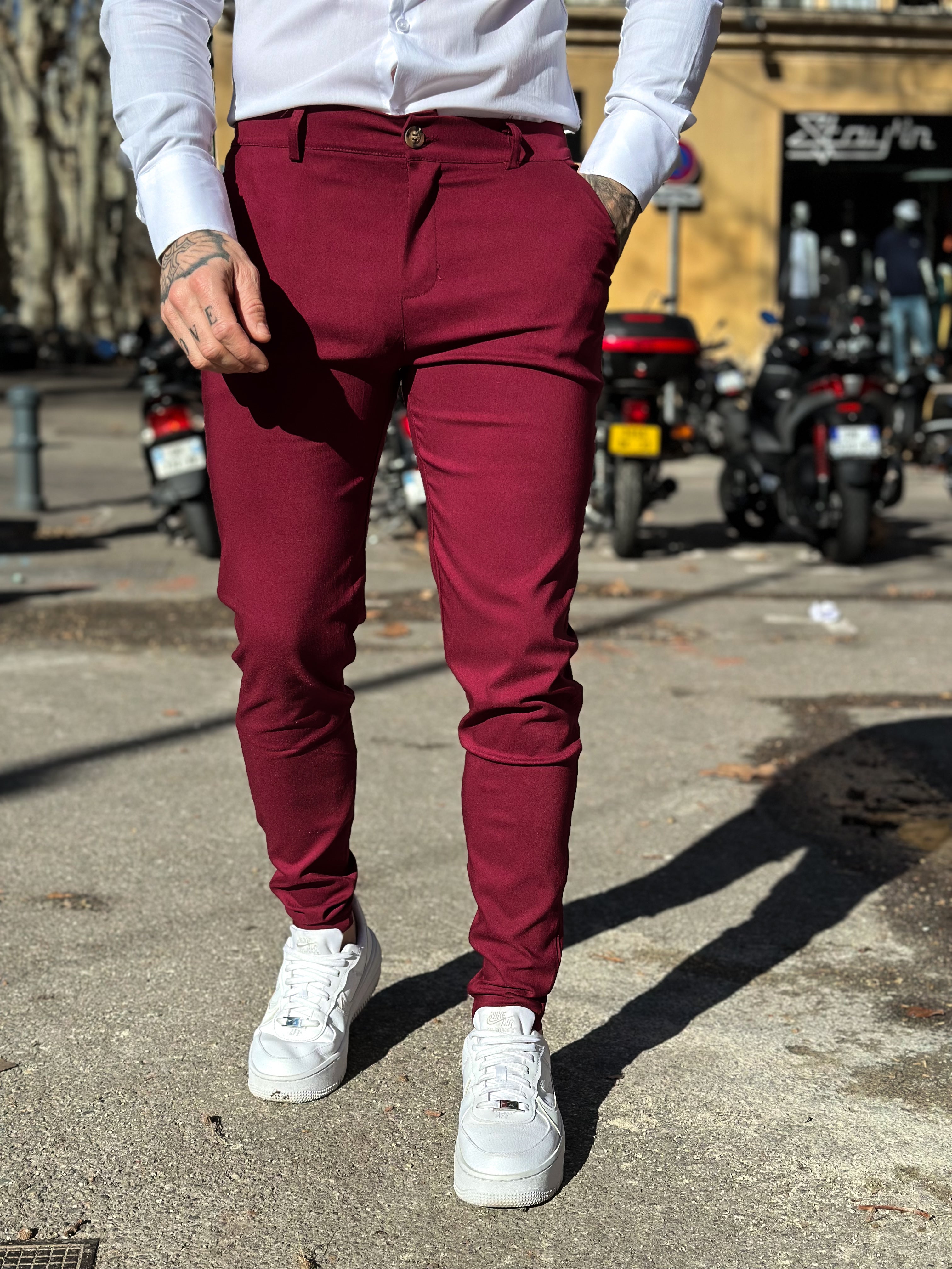 Frilivin - Pantalon cosy bordeaux