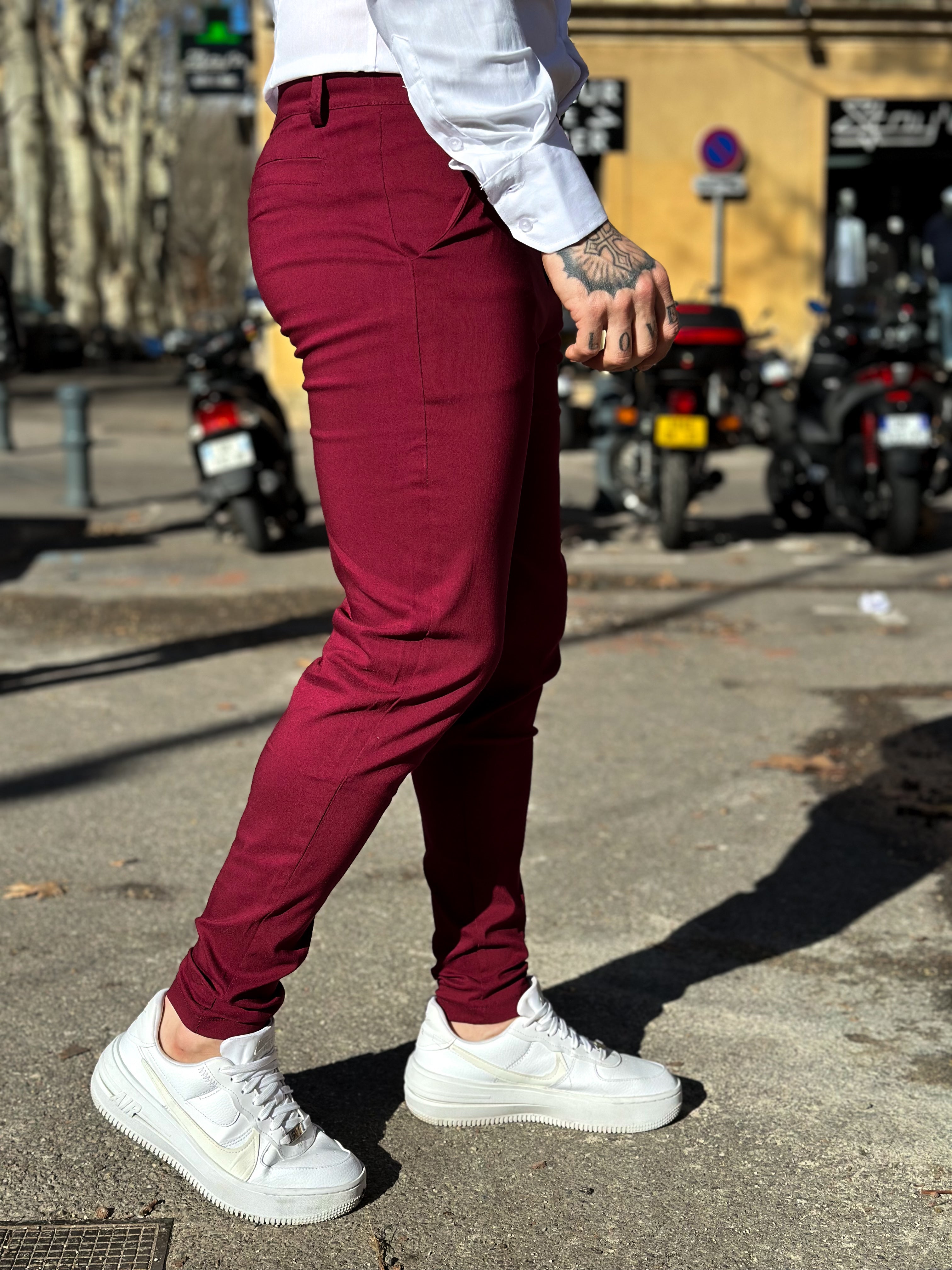 Frilivin - Pantalon cosy bordeaux