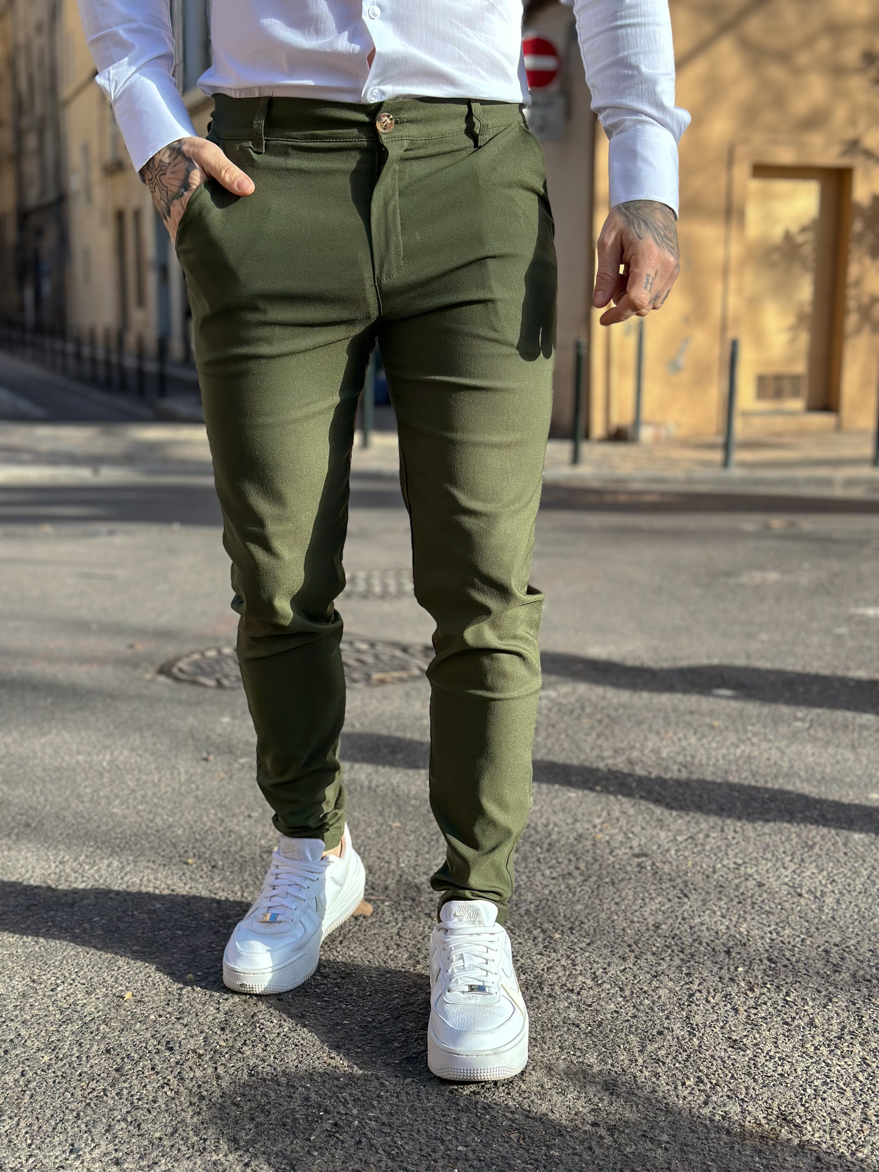 Frilivin - Pantalon cosy Vert Kaki