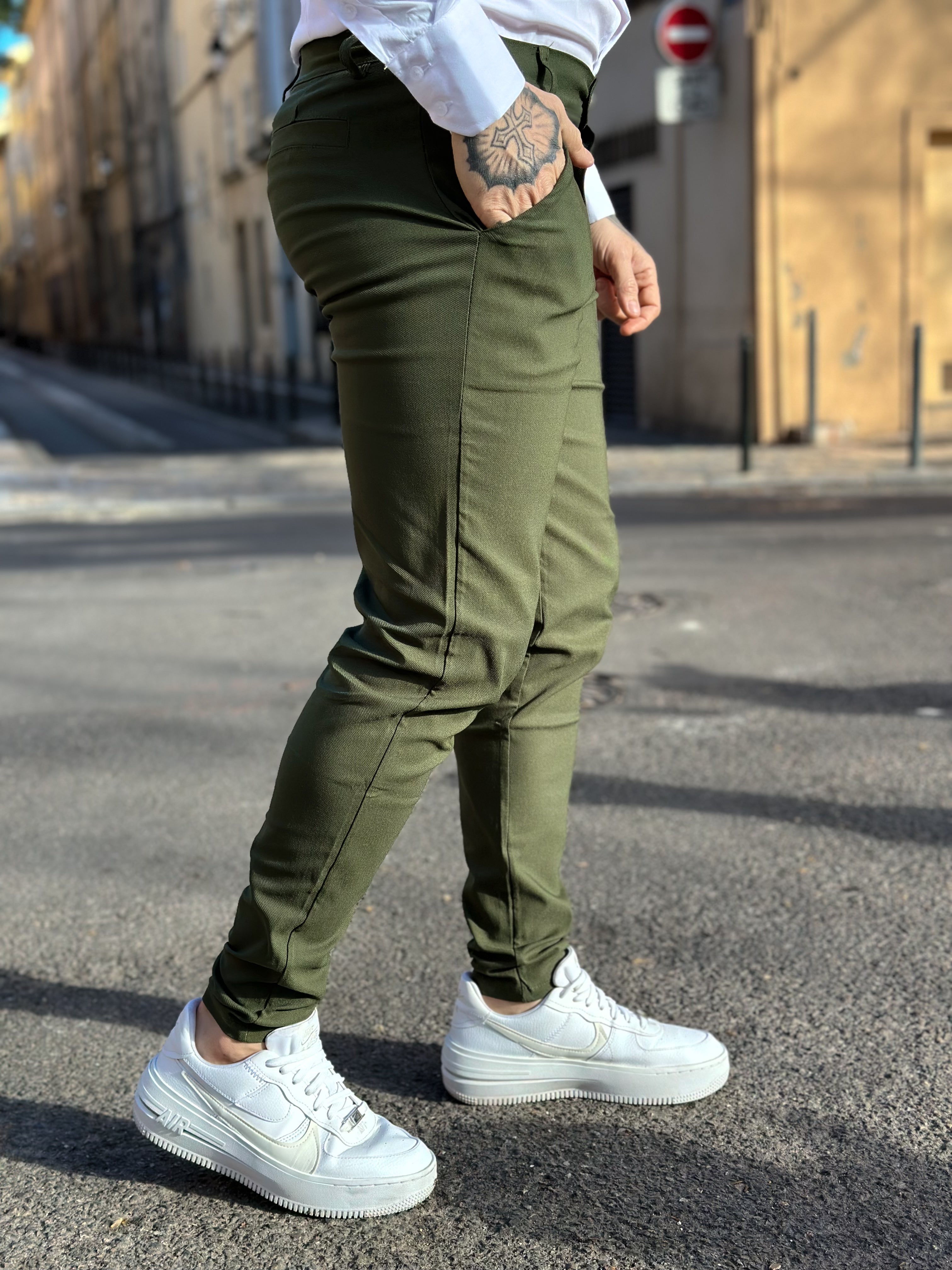 Frilivin - Pantalon cosy Vert Kaki