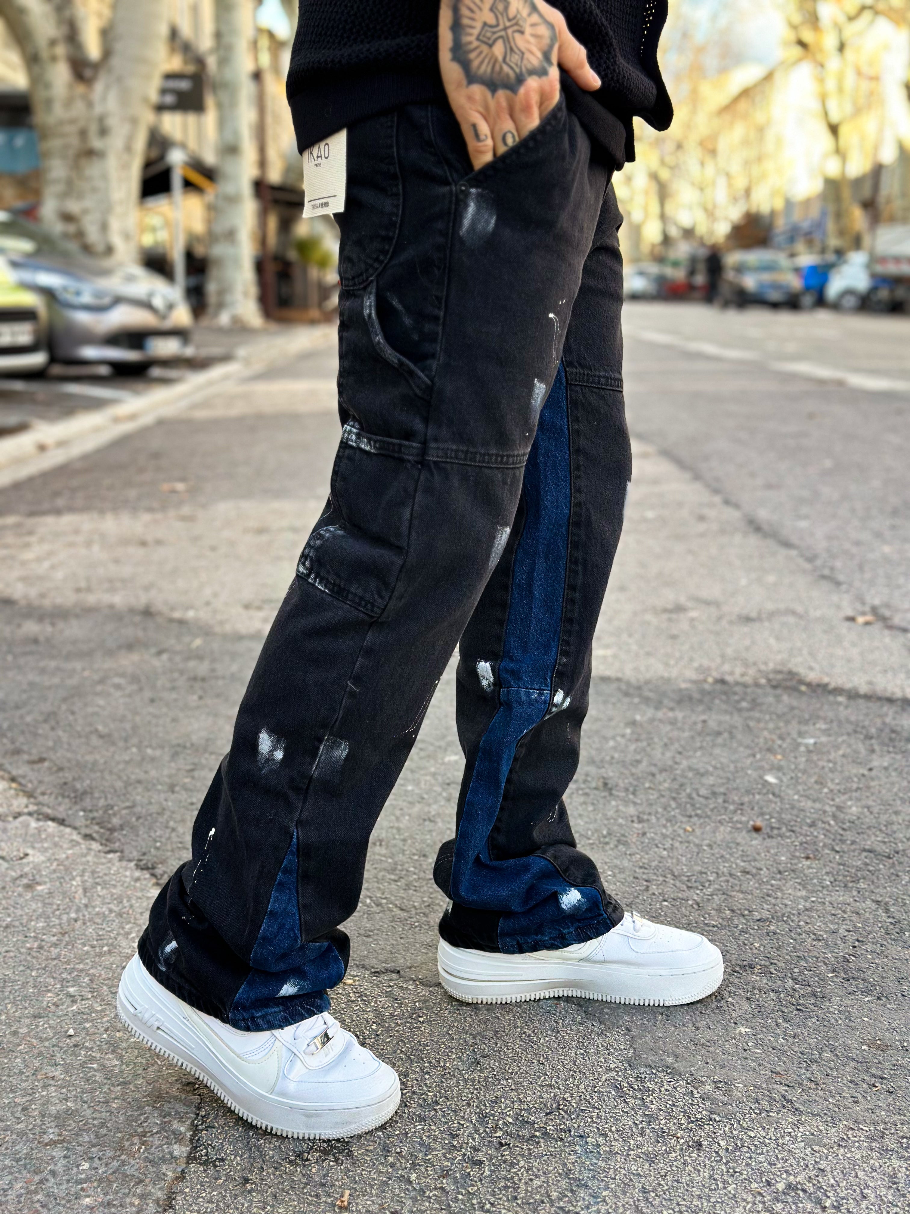 Flare Jean Black peinture