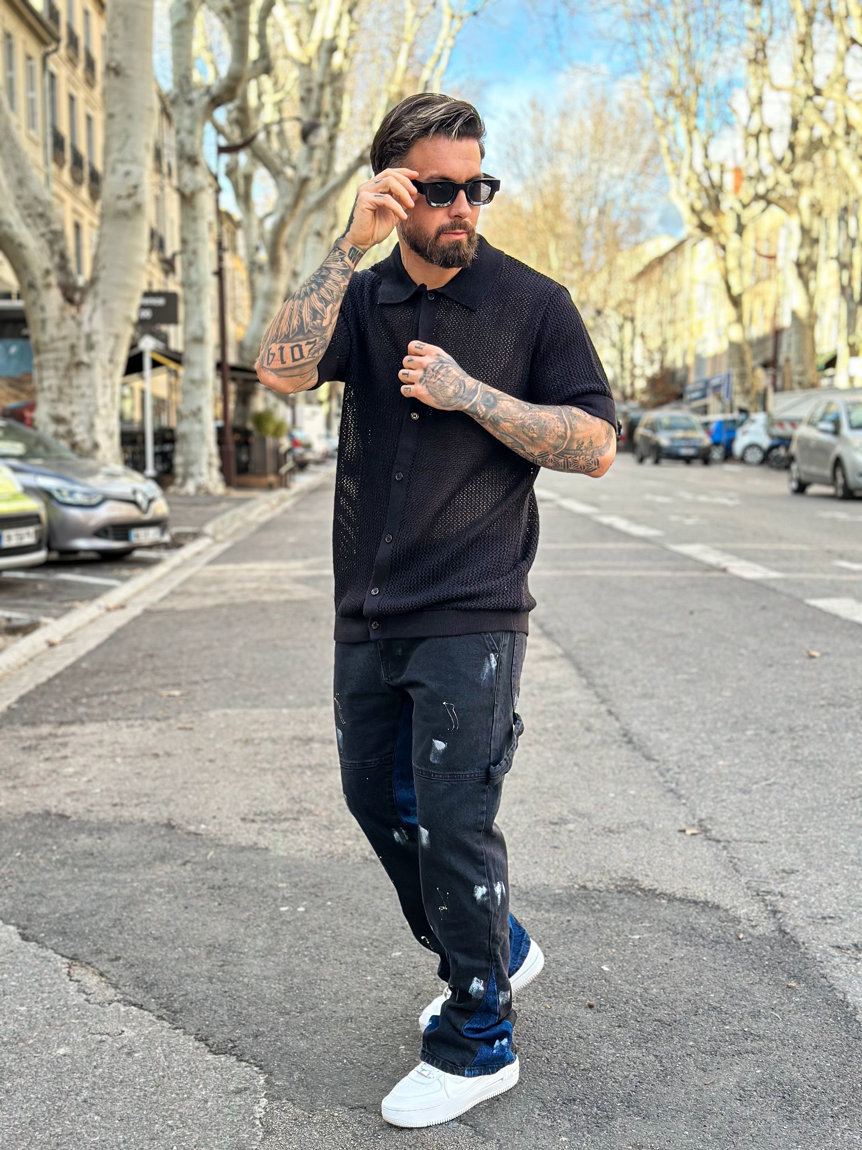 Flare Jean Black peinture