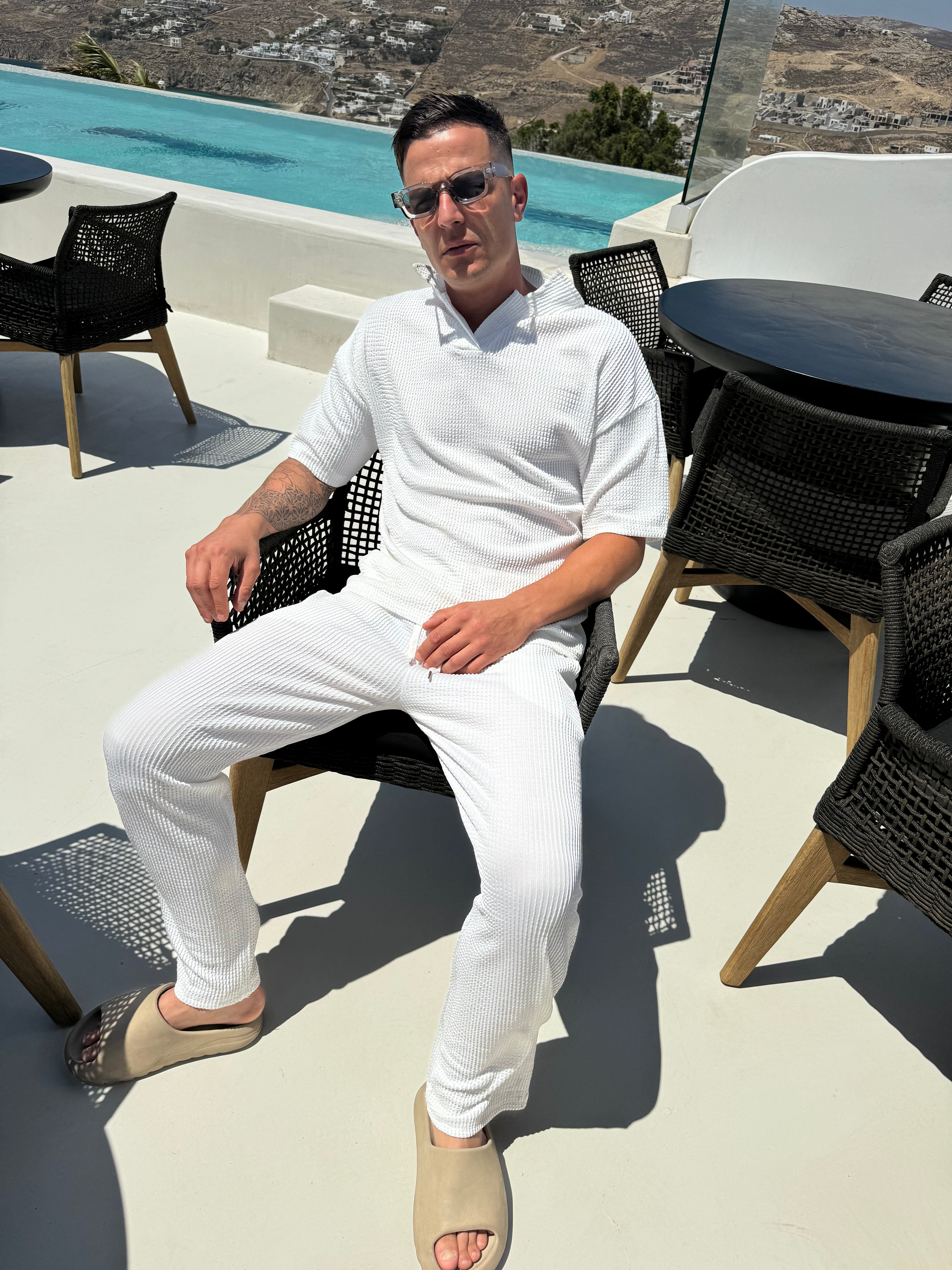 Ensemble Mykonos relief Blanc