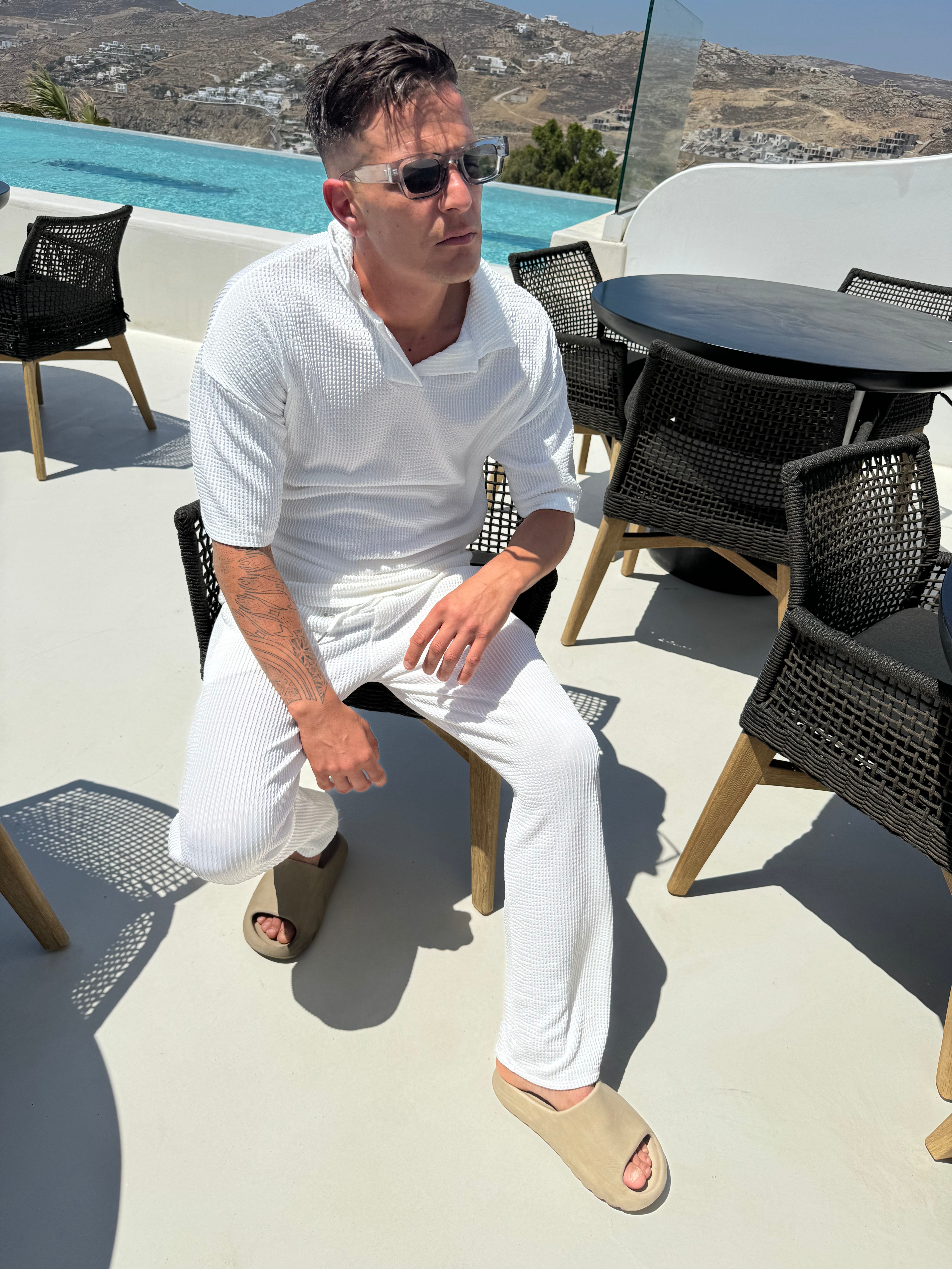 Ensemble Mykonos relief Blanc