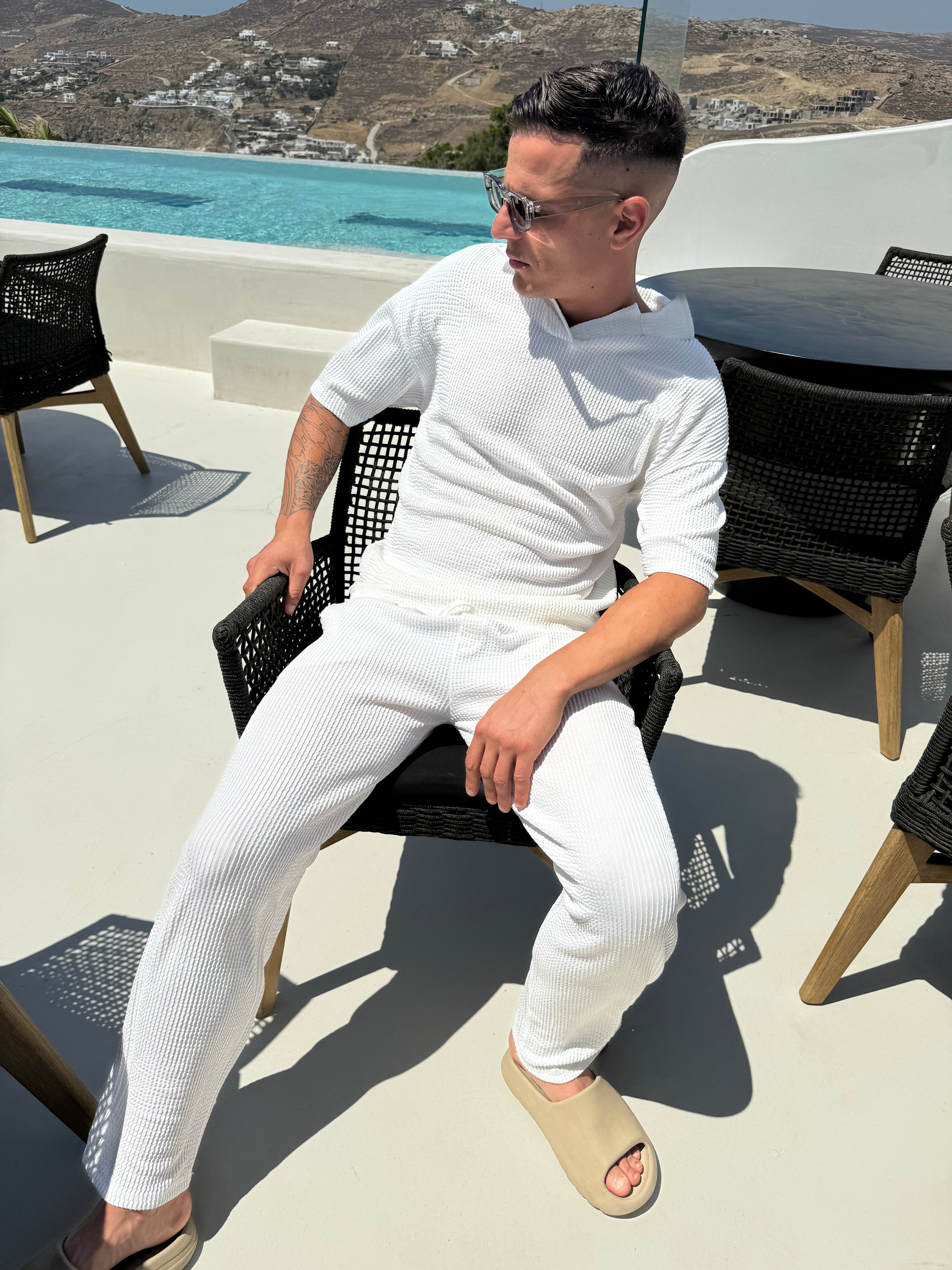Ensemble Mykonos relief Blanc