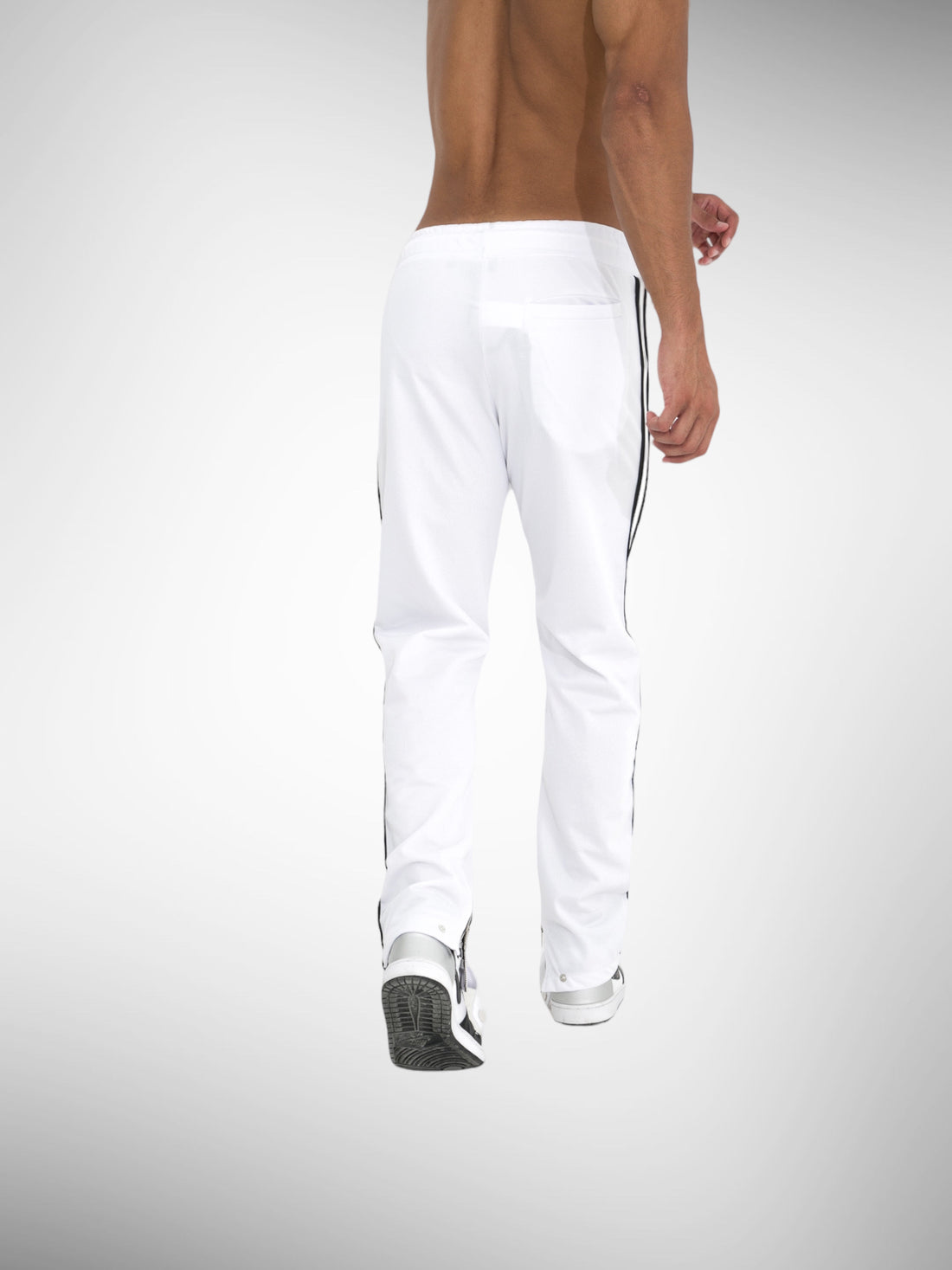 Pantalon Zip Miami blanc bande noir - Stayin
