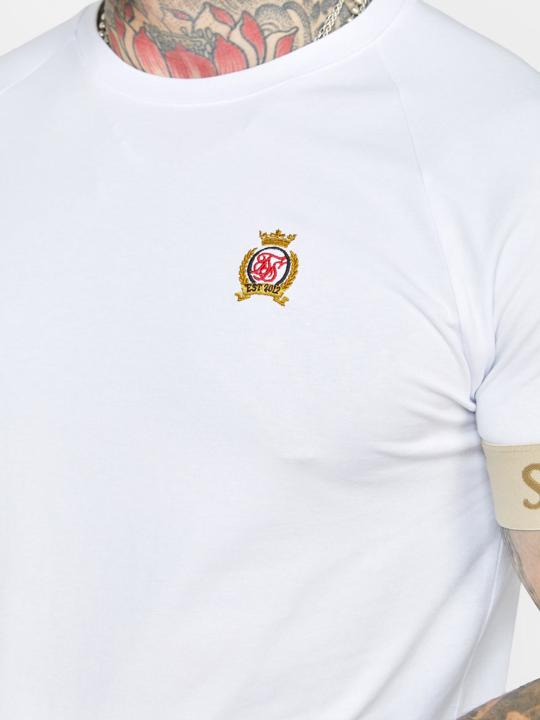 Siksilk - T-shirt MANCHETTES blanc