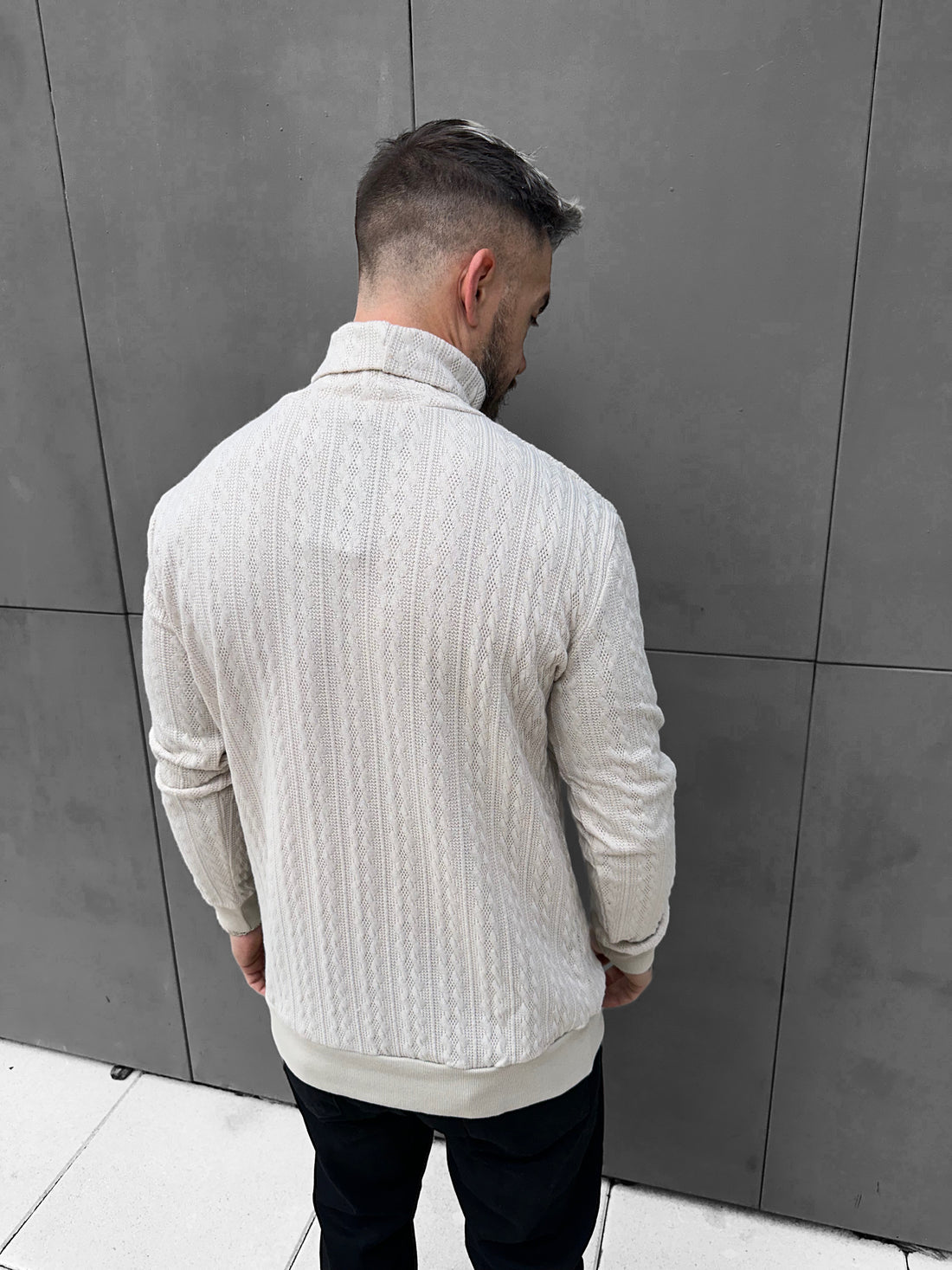 RELIEF beige turtleneck sweater