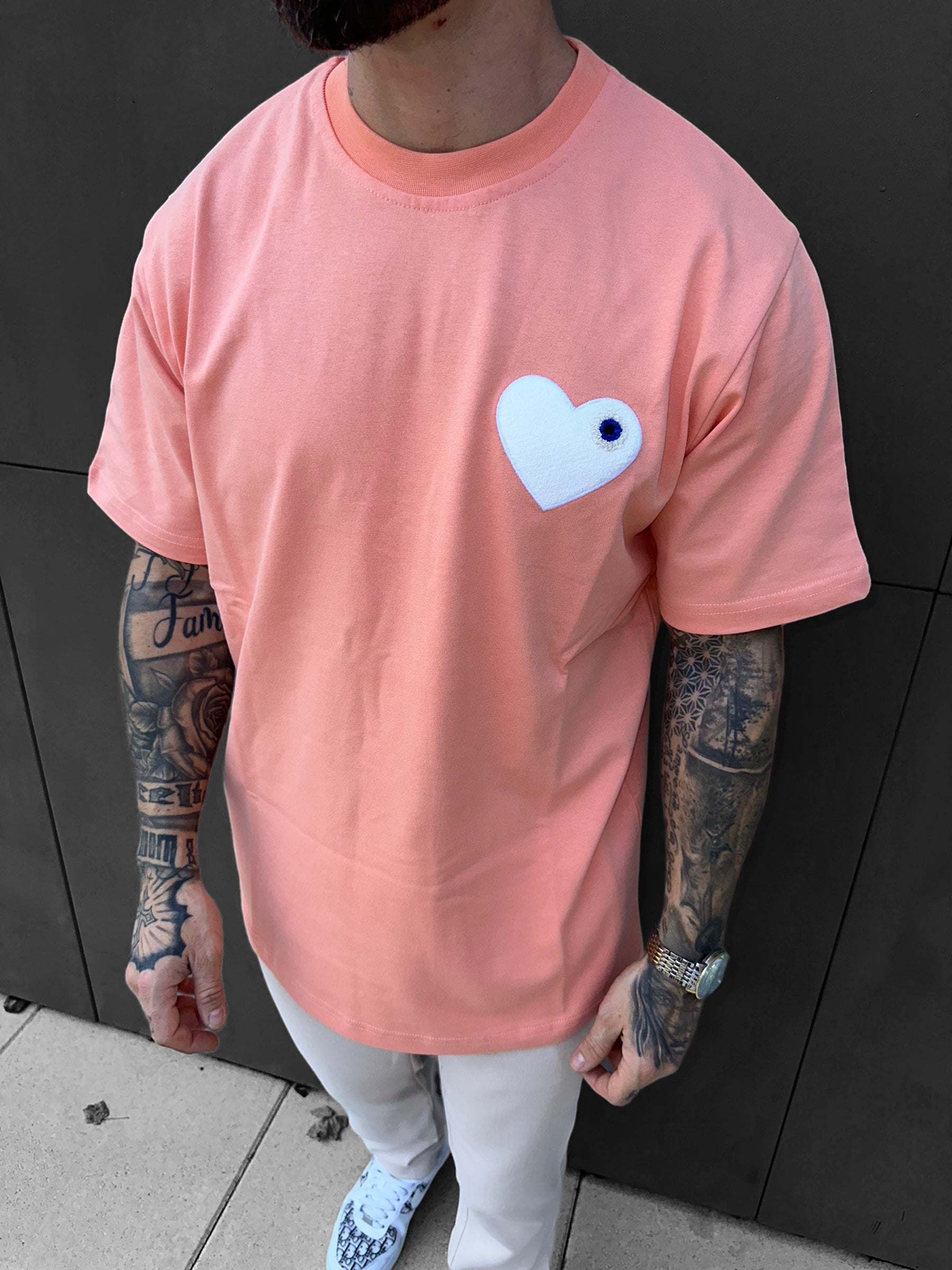 ADJ - Salmon Heart T-shirt White