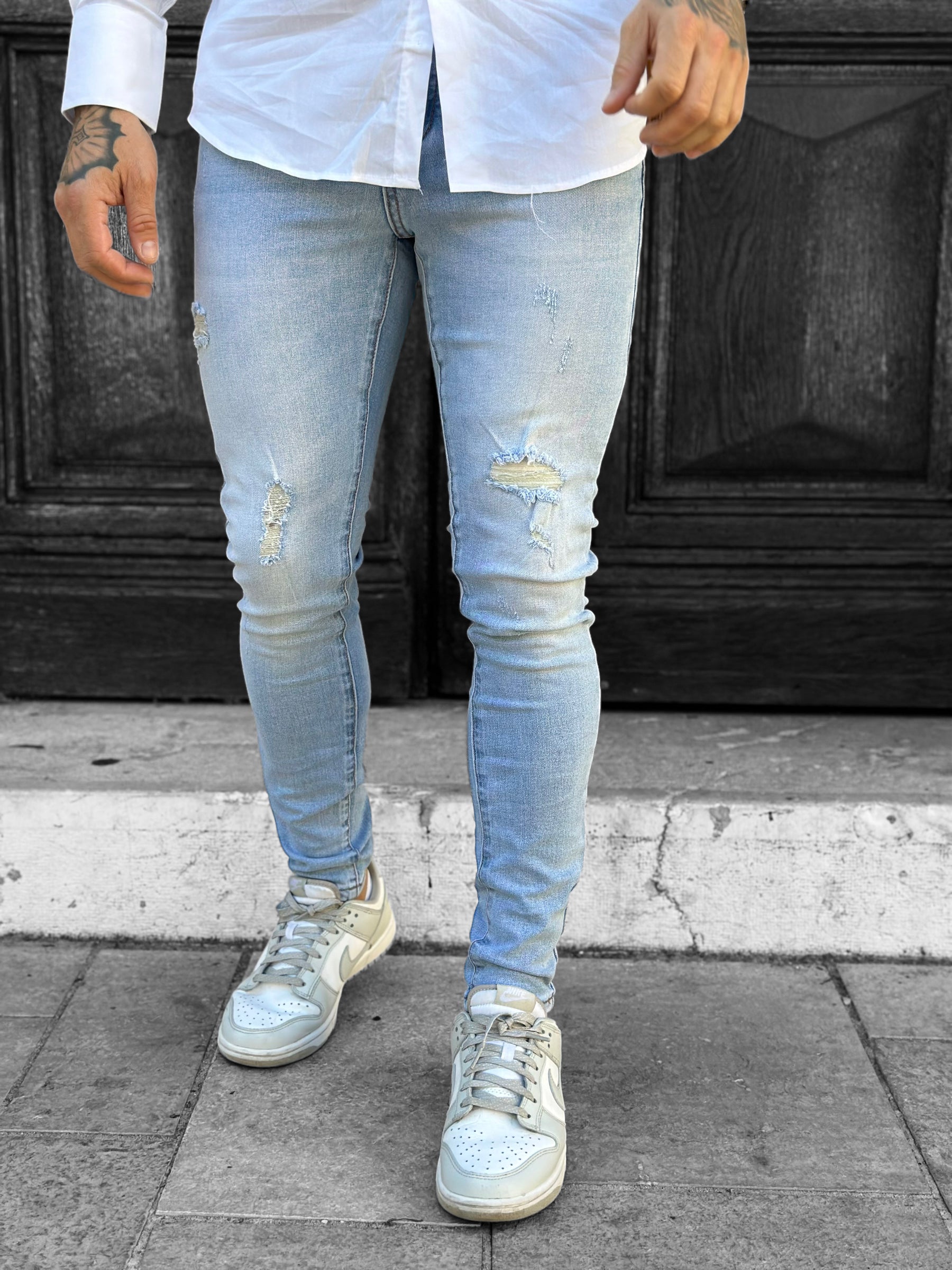 Jean slim bleu ciel