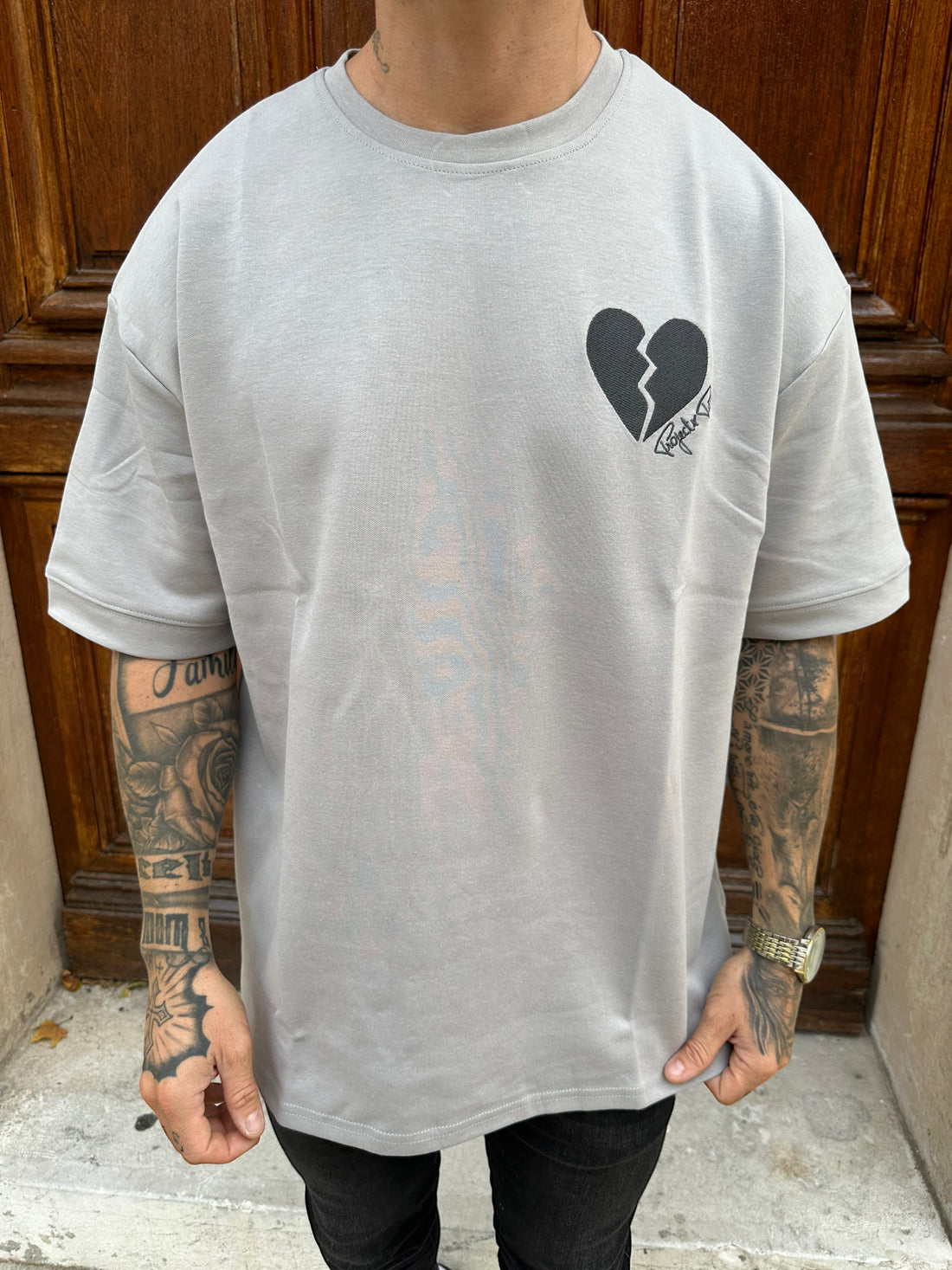 Project X Paris - Gray Broken Heart Thick T-Shirt