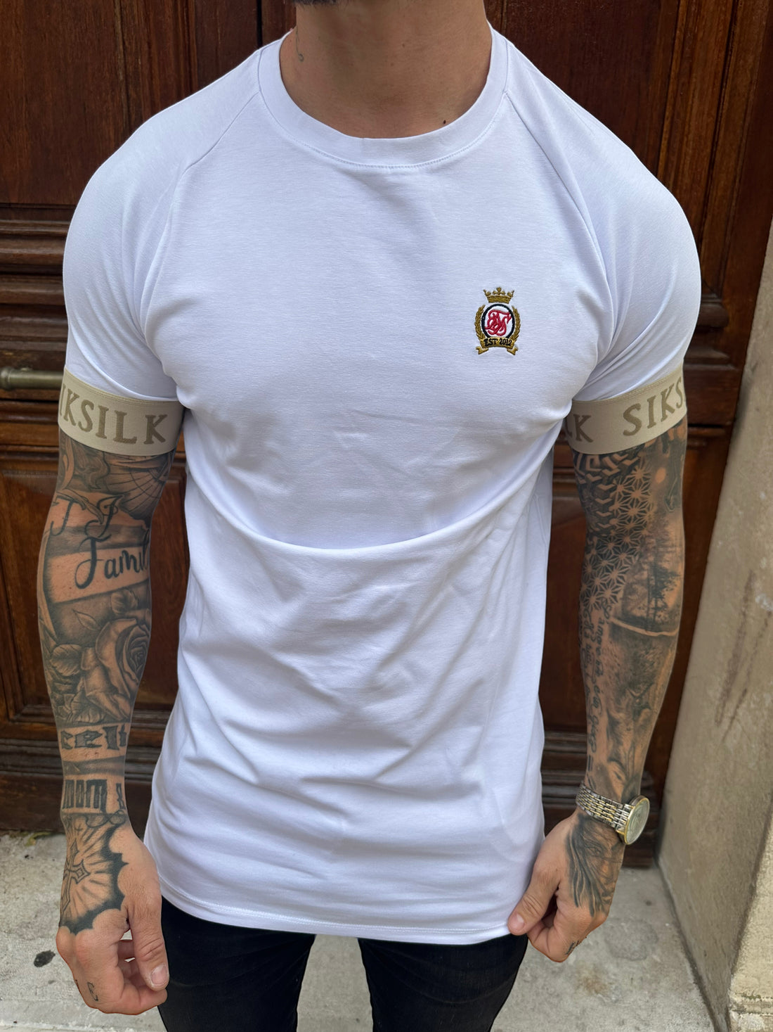 Siksilk - CUFFED T-shirt white