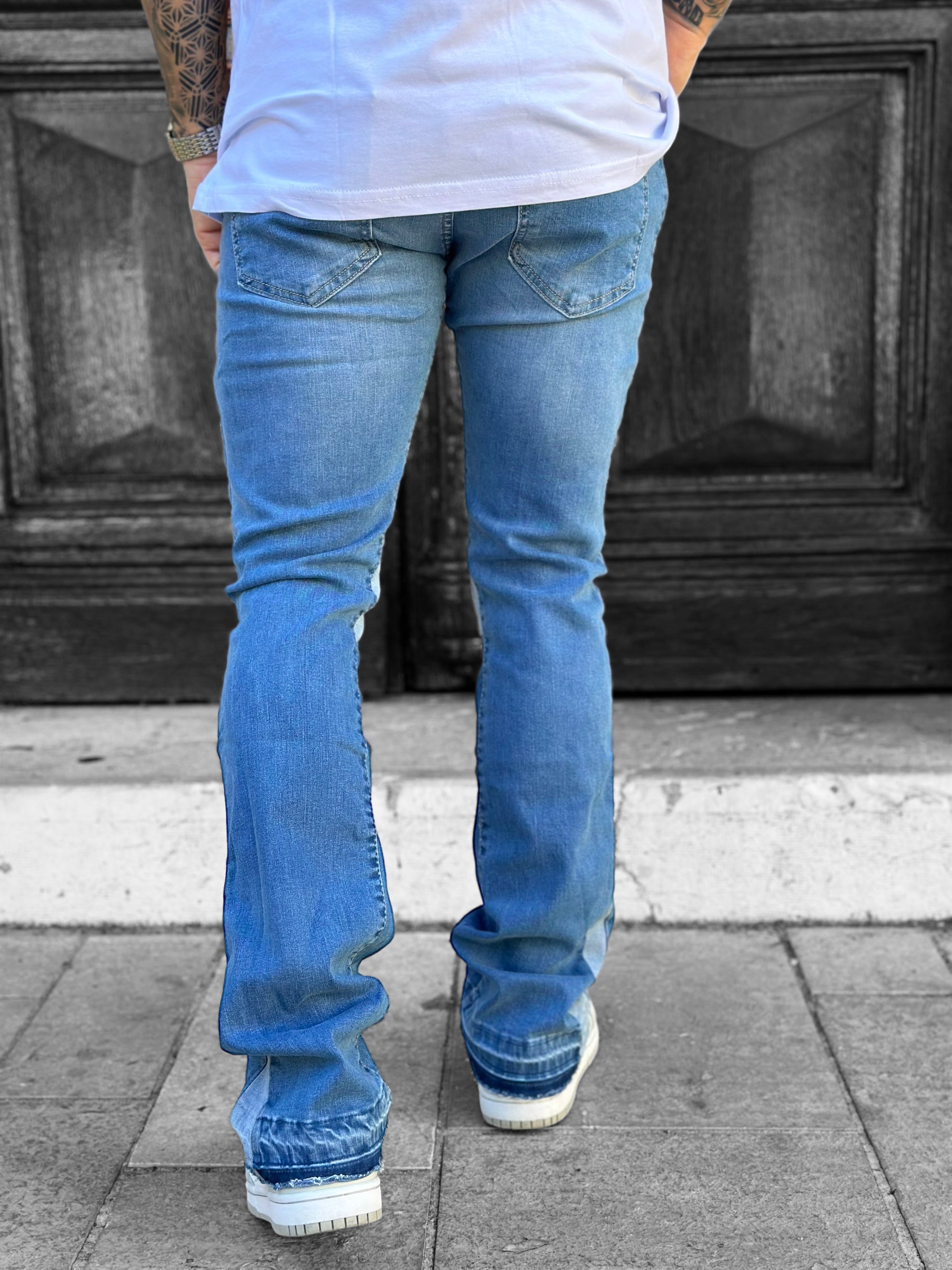 Sky blue flare jeans
