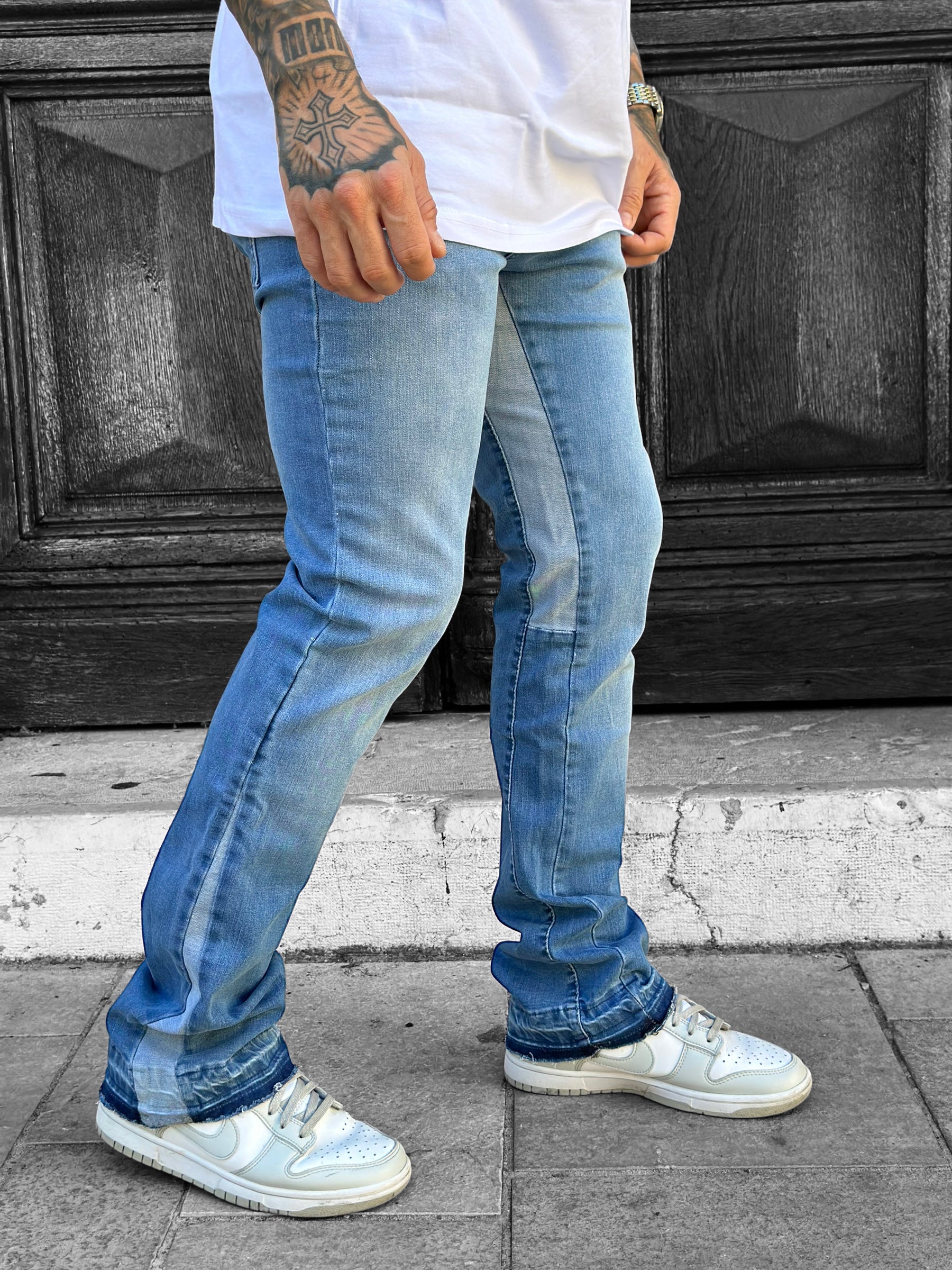 Sky blue flare jeans