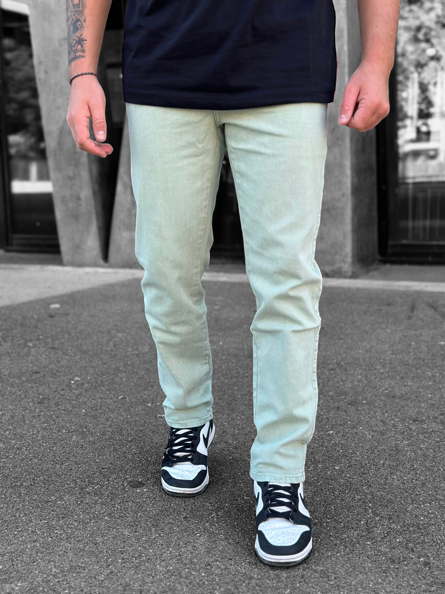 Frilivin - Loose pastel green jeans