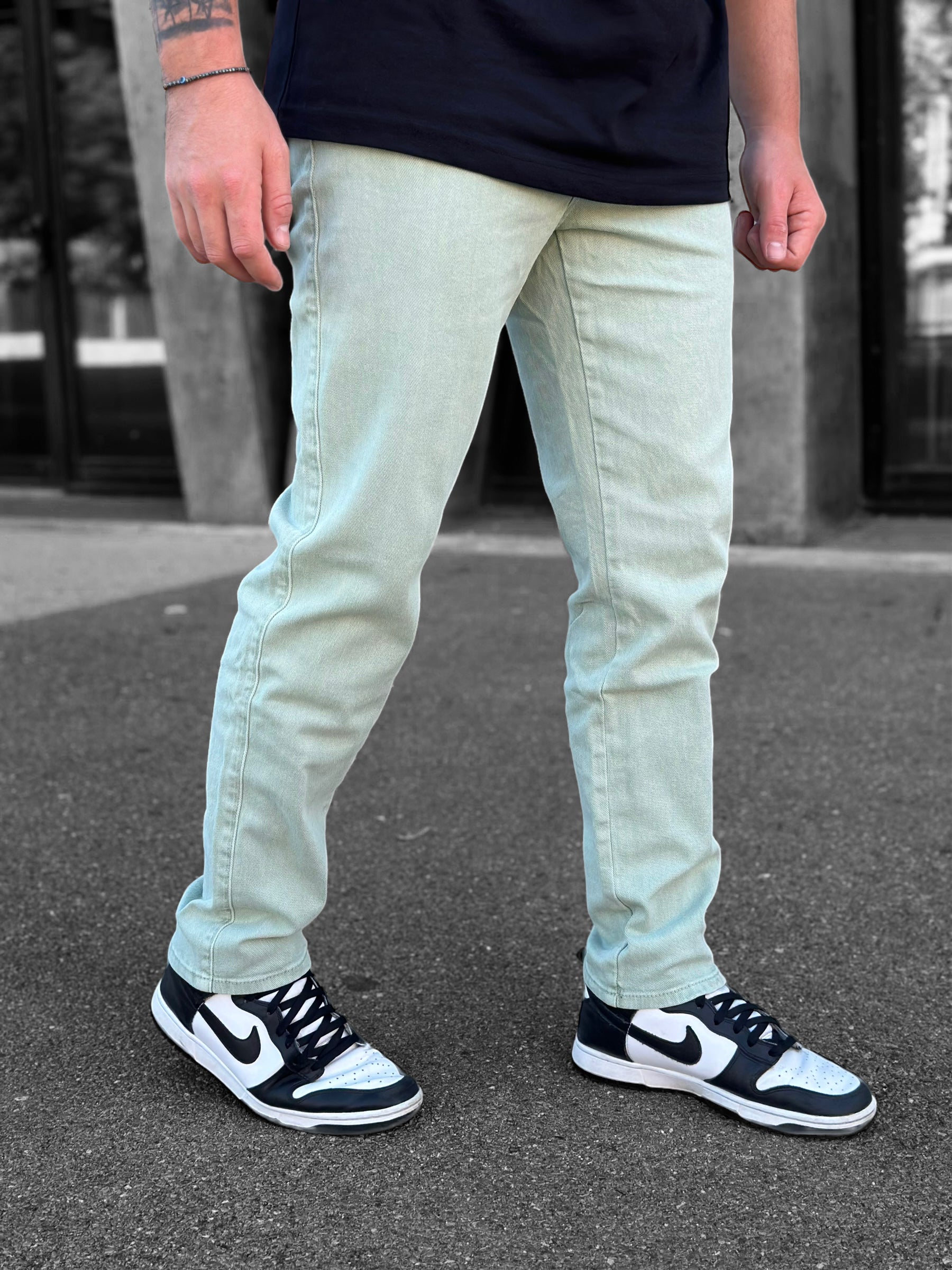 Frilivin - Loose pastel green jeans