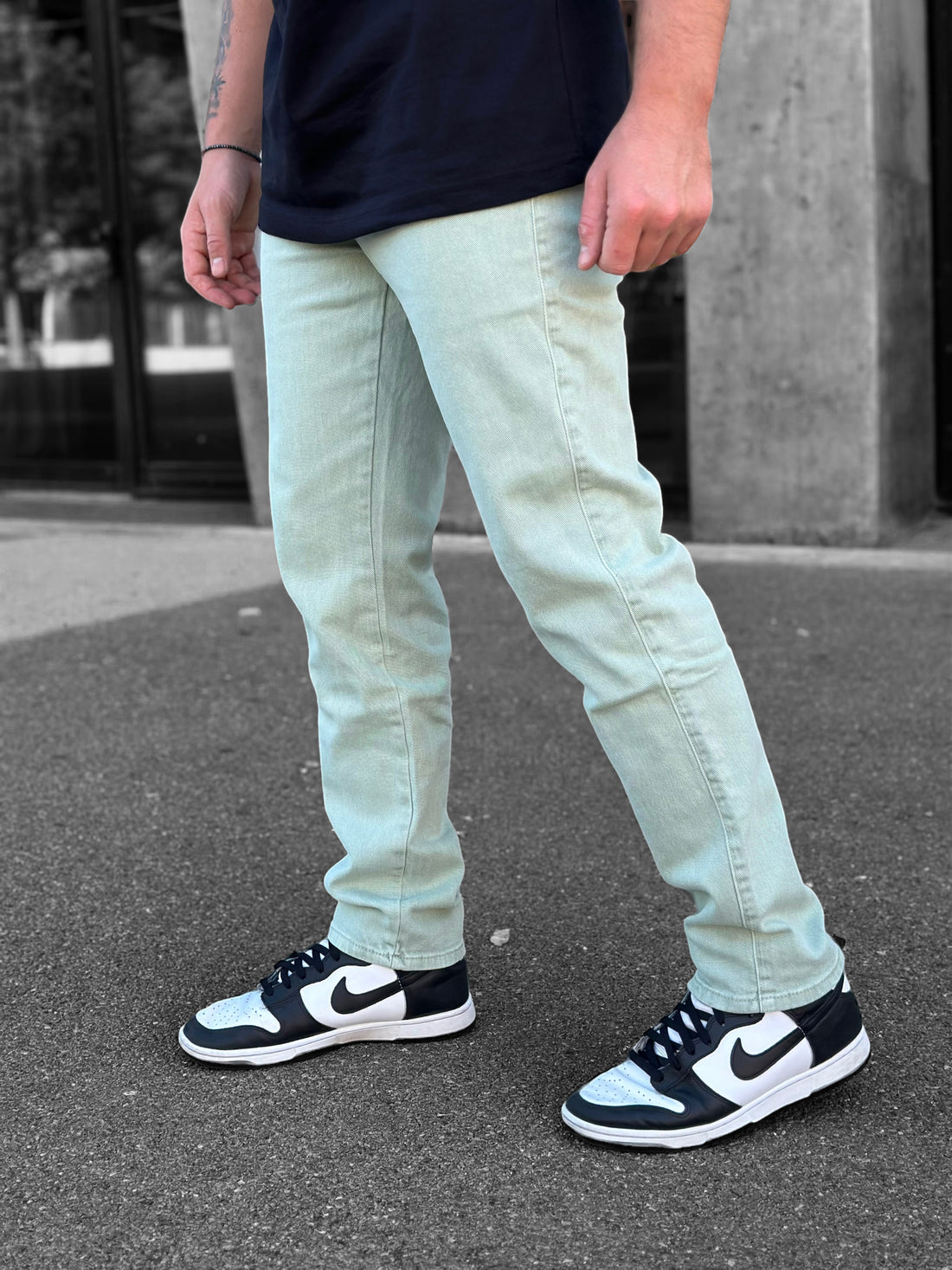 Frilivin - Loose pastel green jeans
