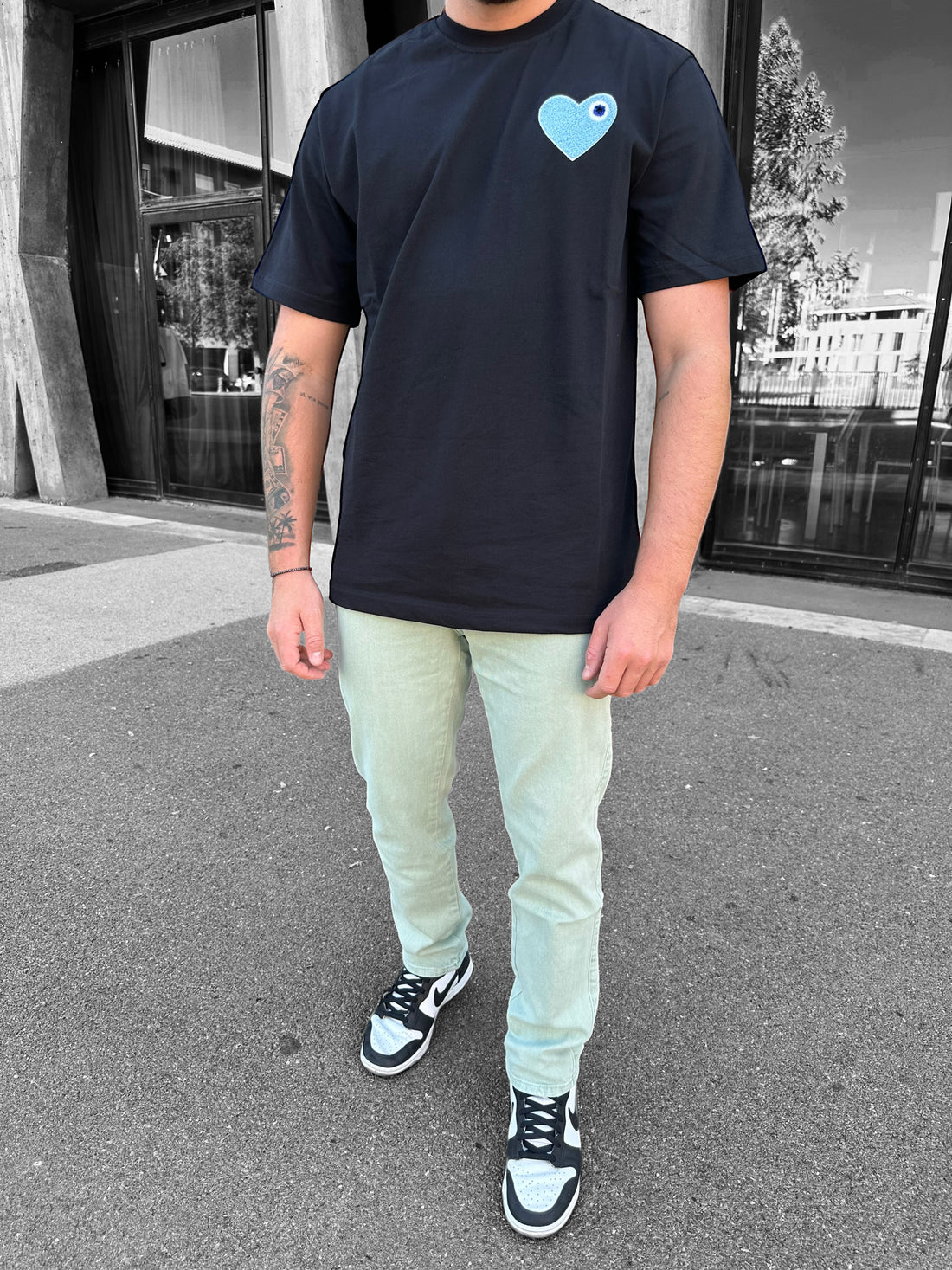 Frilivin - Loose pastel green jeans