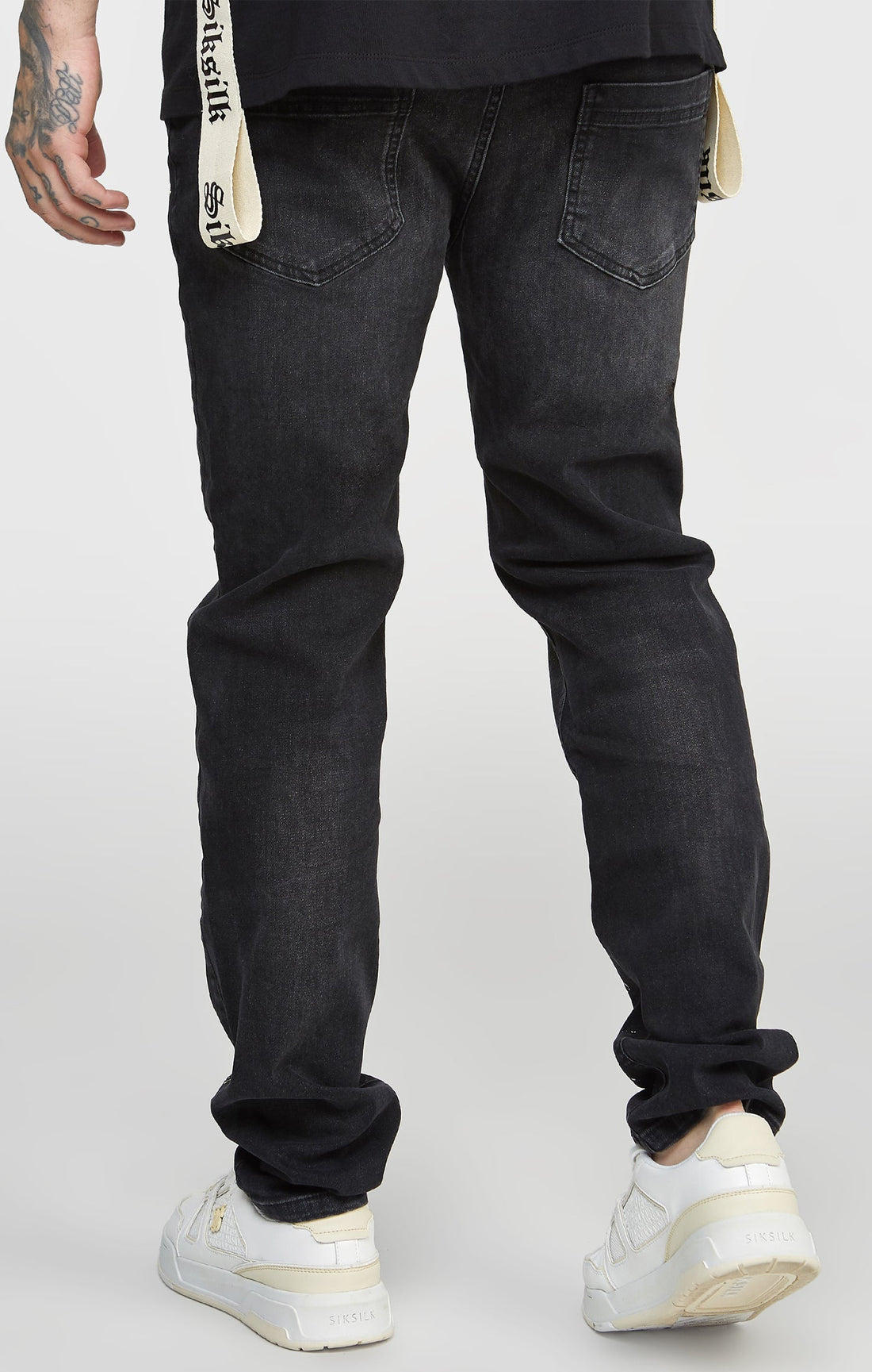 SikSilk - Washed Black Slim Fit Denims - Stayin