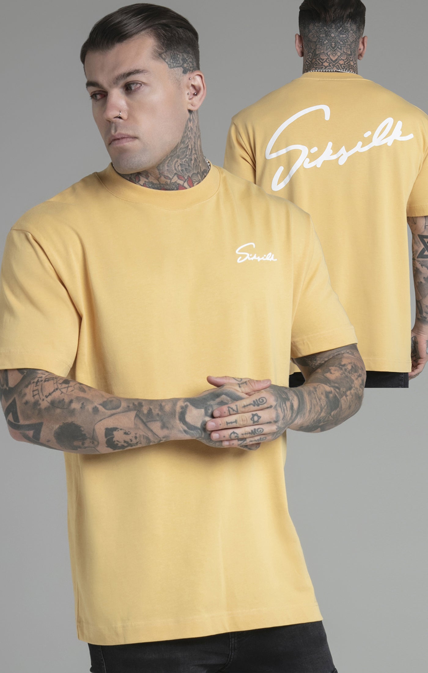 Siksilk - Script T-Shirt Yellow