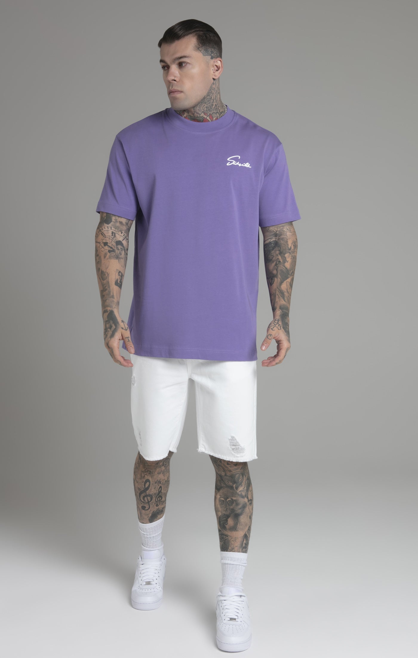 Siksilk - Script T-Shirt Purple