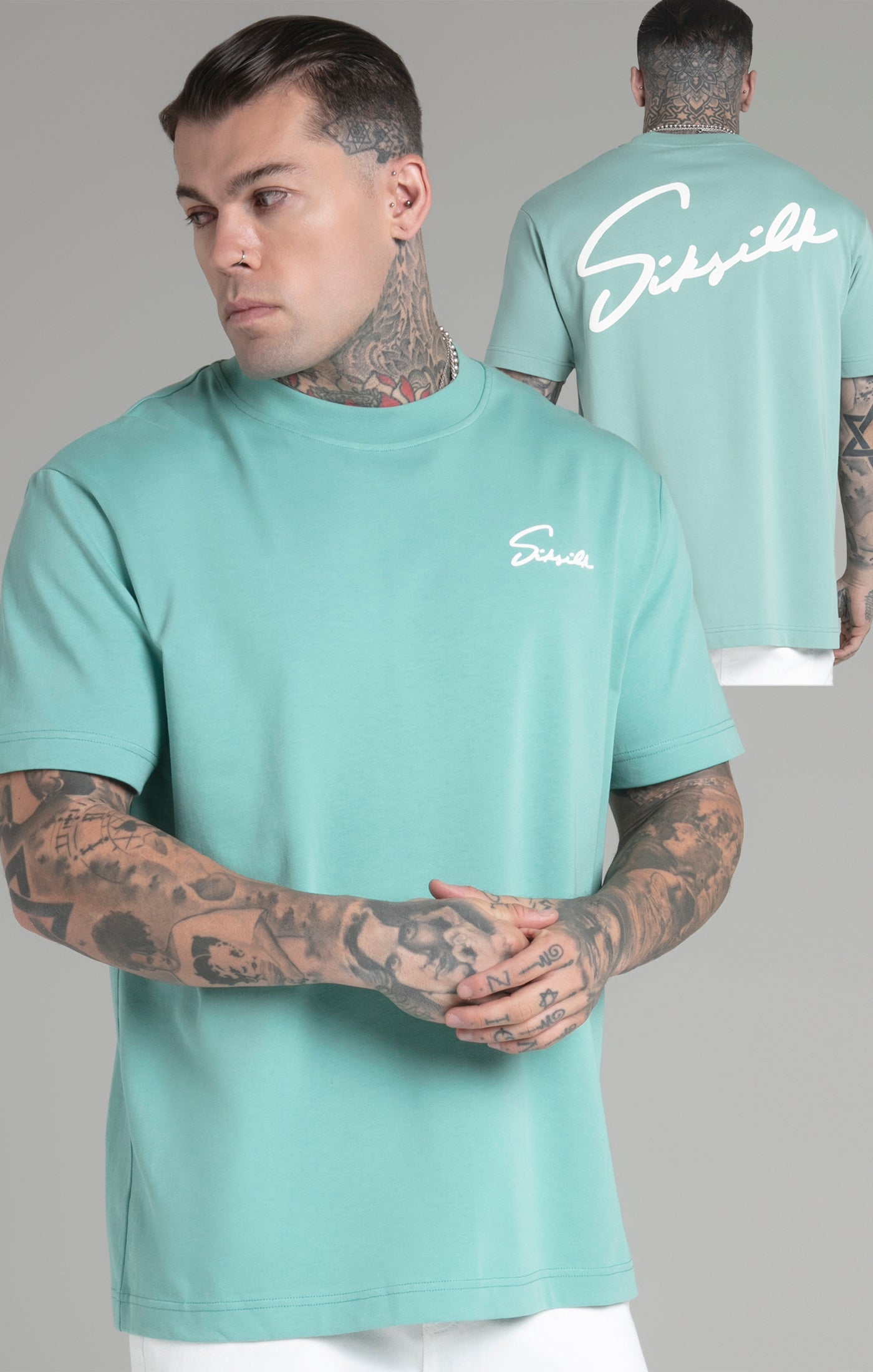 Siksilk - Script T-Shirt Green