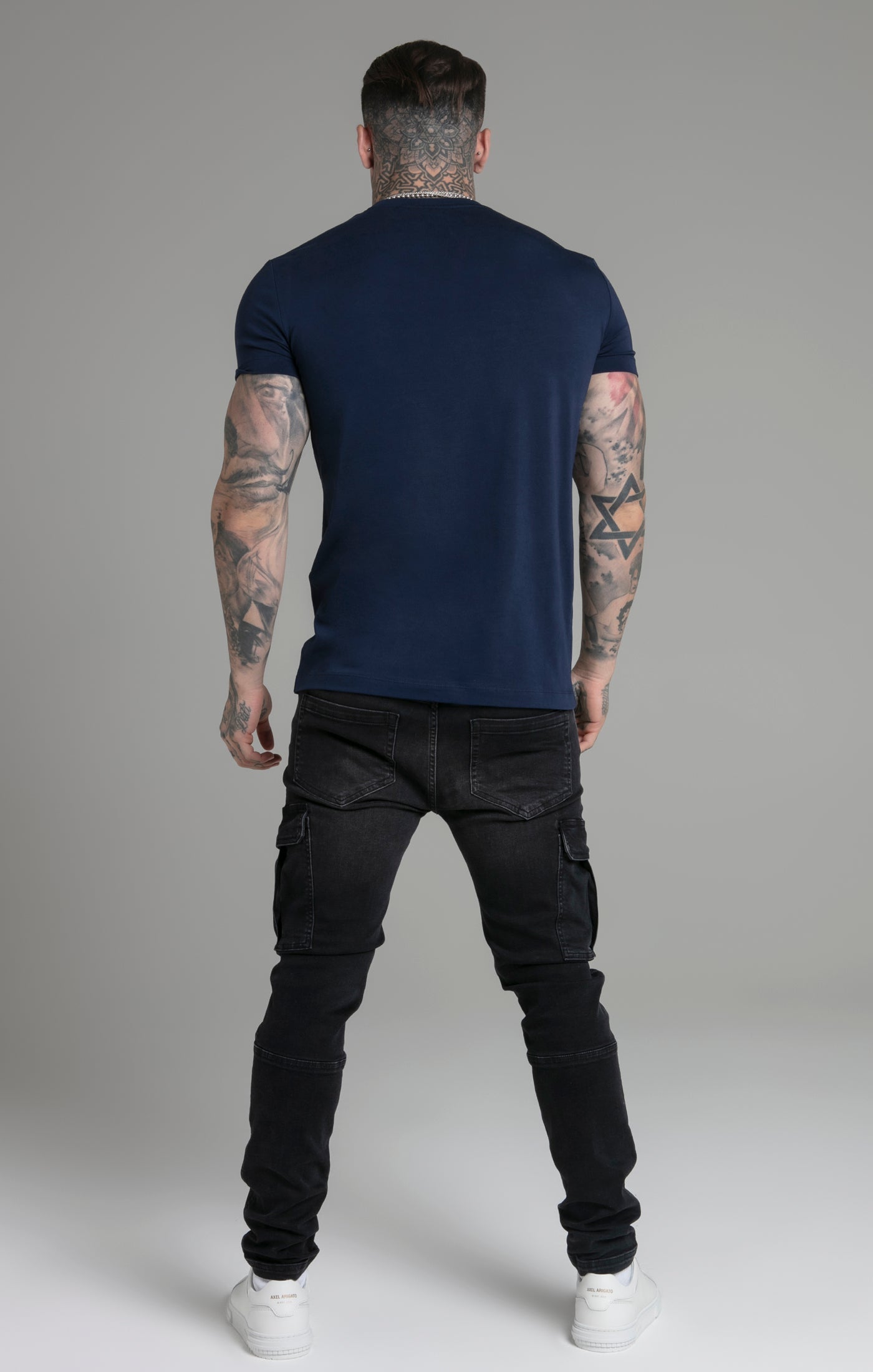 SikSilk - Muscle Fit T-Shirt Navy