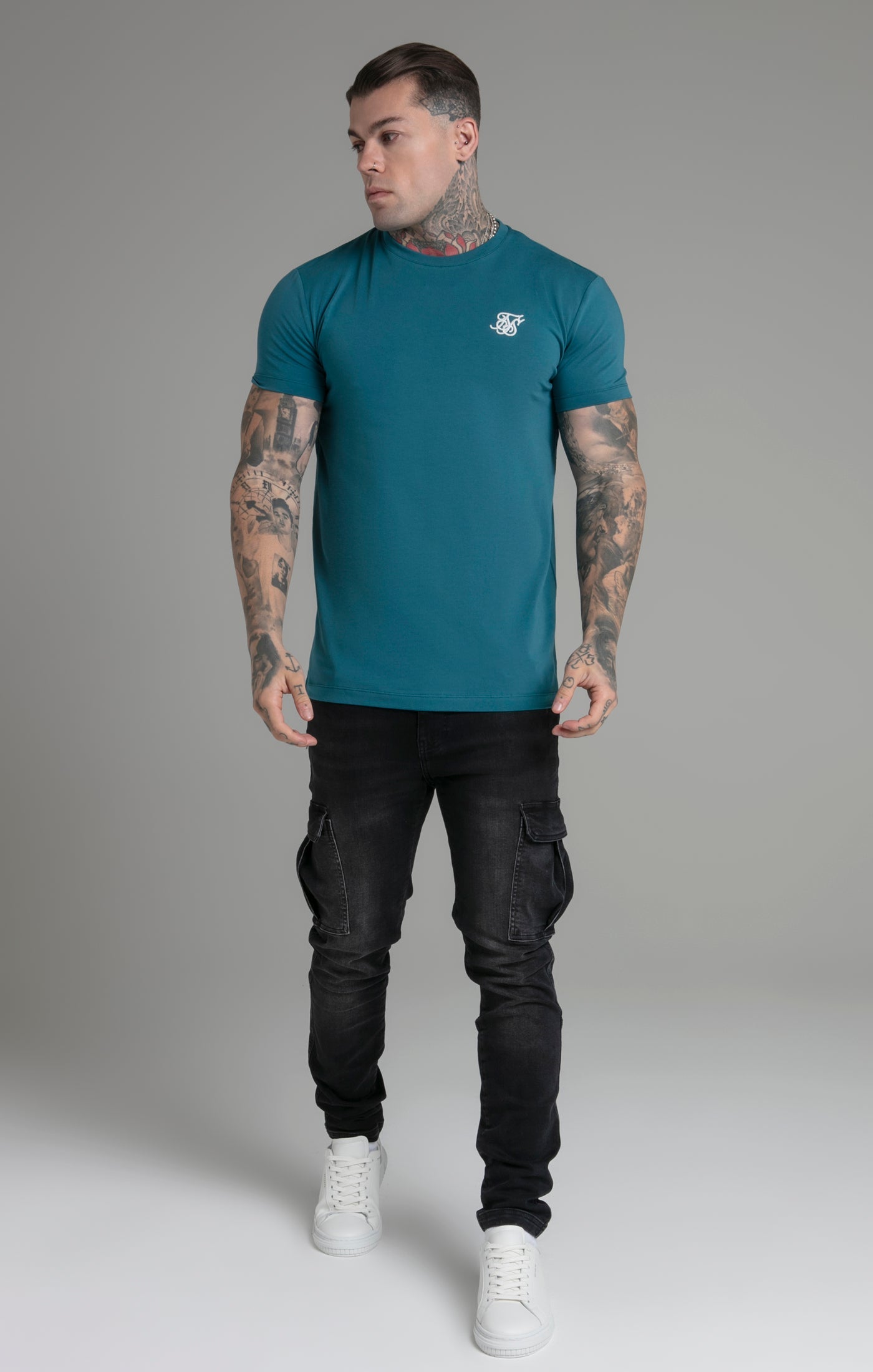 SikSilk - Muscle Fit T-Shirt Teal