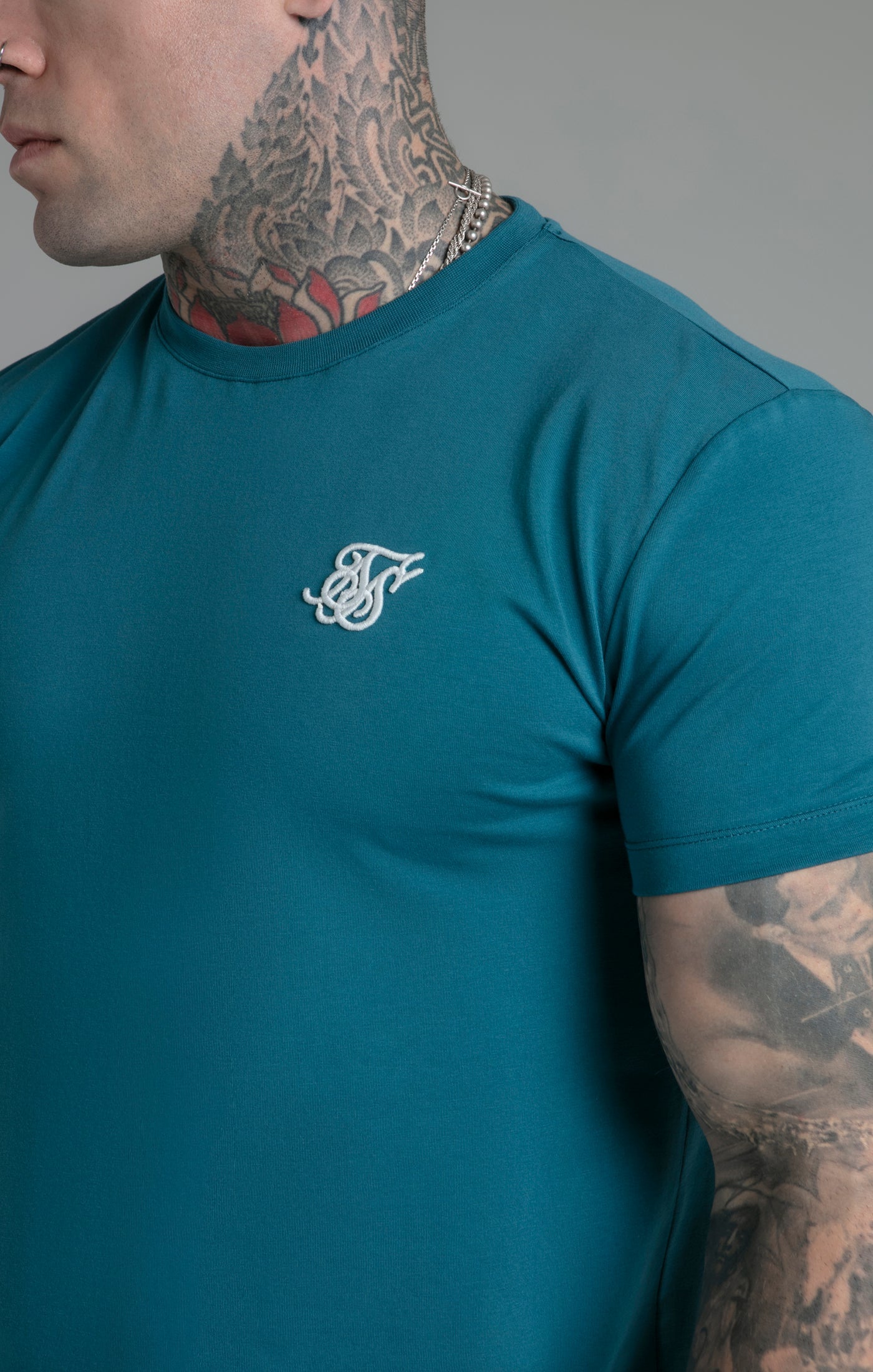 SikSilk - Muscle Fit T-Shirt Teal