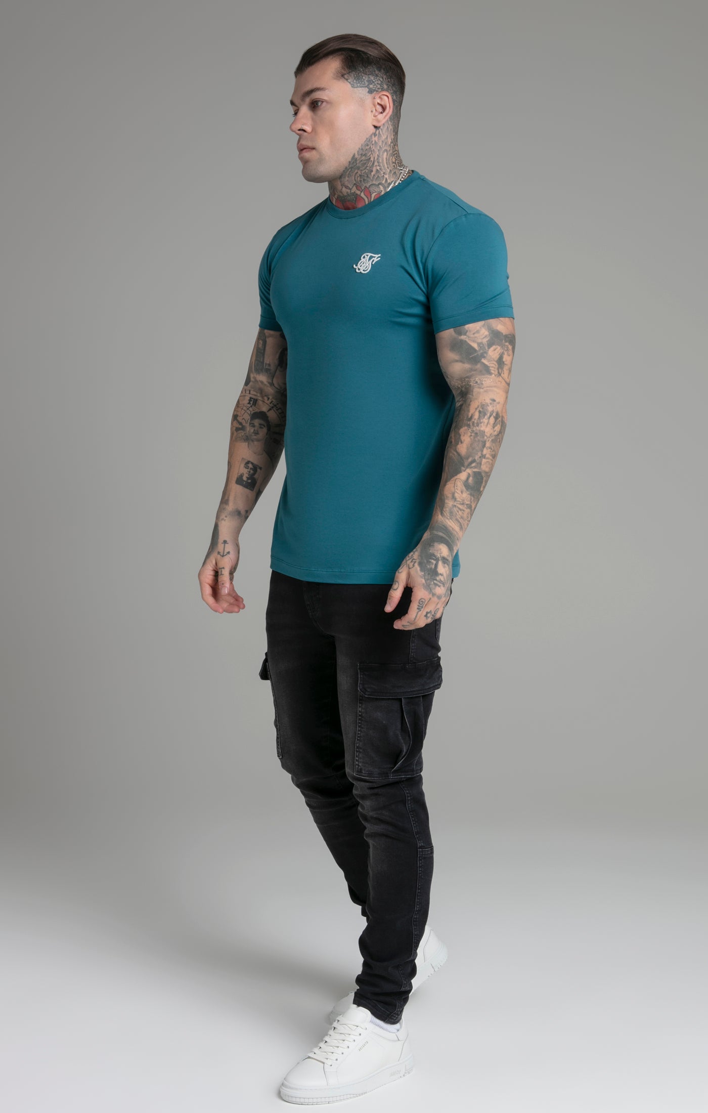 SikSilk - Muscle Fit T-Shirt Teal