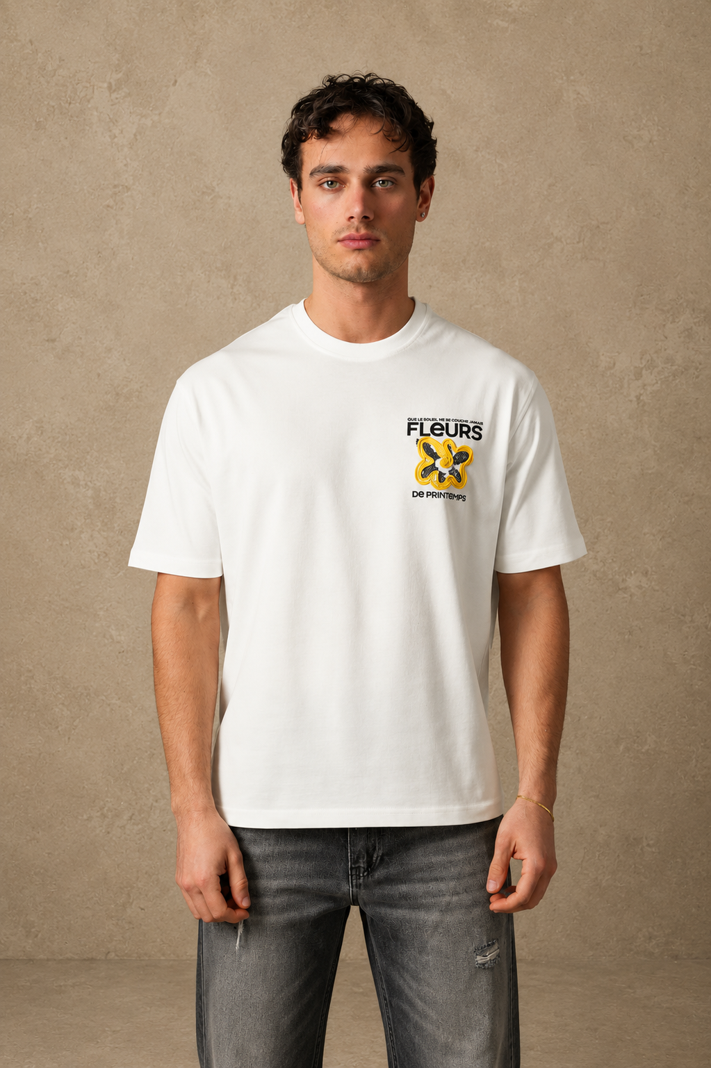 T-Shirt Fleur de printemps blanc