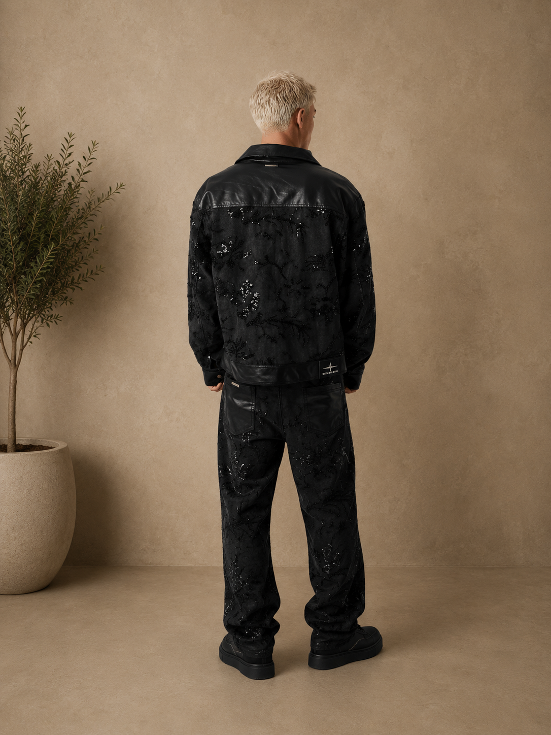 PXP - Veste en jean bling diamant grise