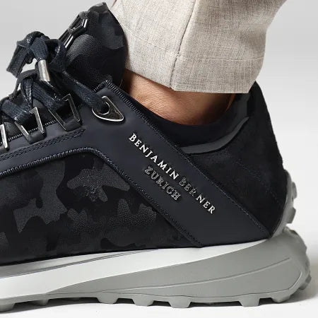 BENJAMIN BERNER - Baskets Alpha Runner Low Top Reflective Camouflage Navy