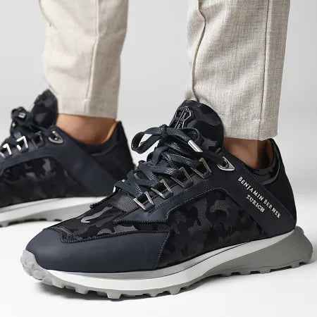 BENJAMIN BERNER - Baskets Alpha Runner Low Top Reflective Camouflage Navy